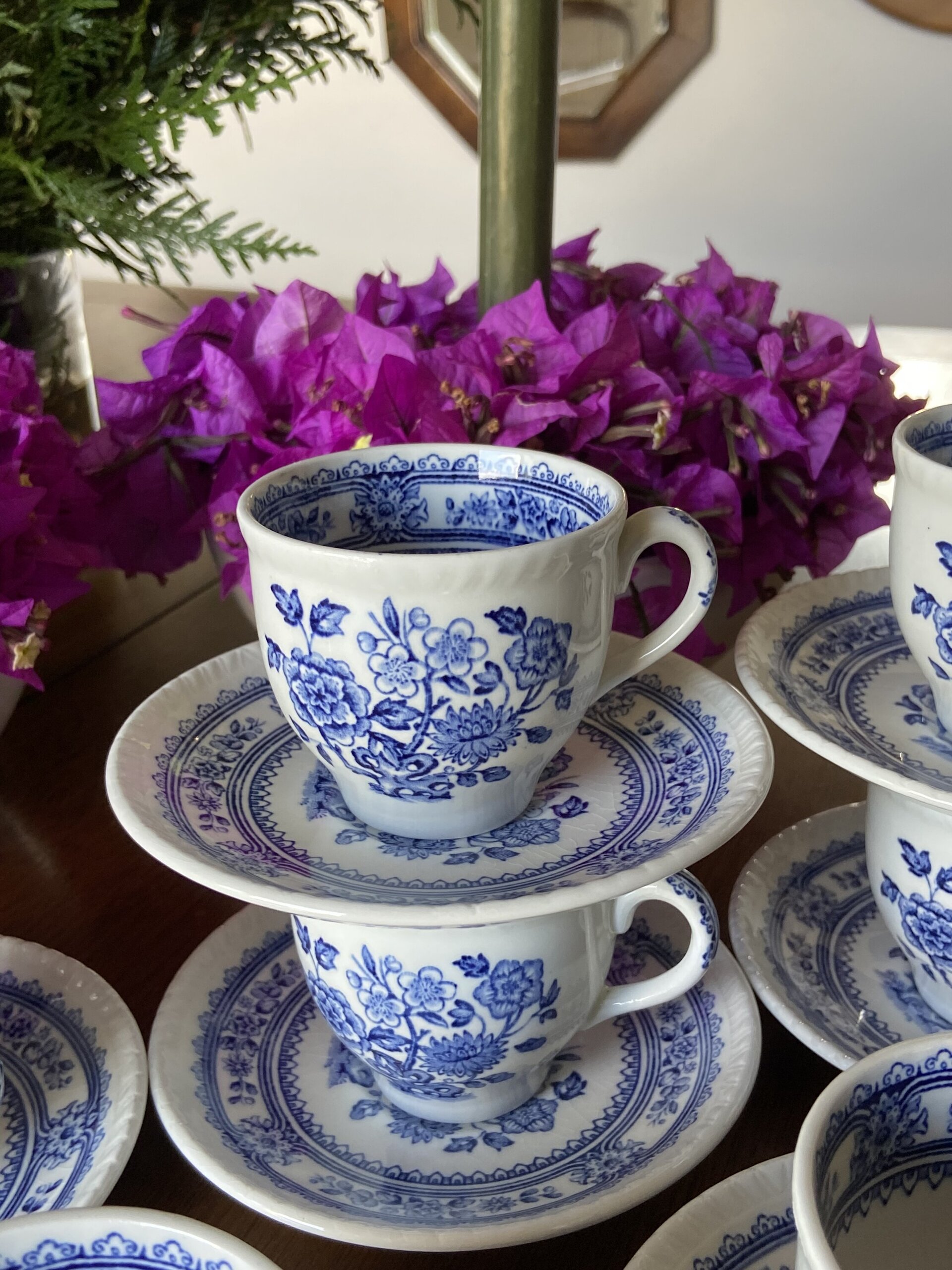 7 tazas de cafe en loza inglesa "Wood & Sons Burslem"- - 3