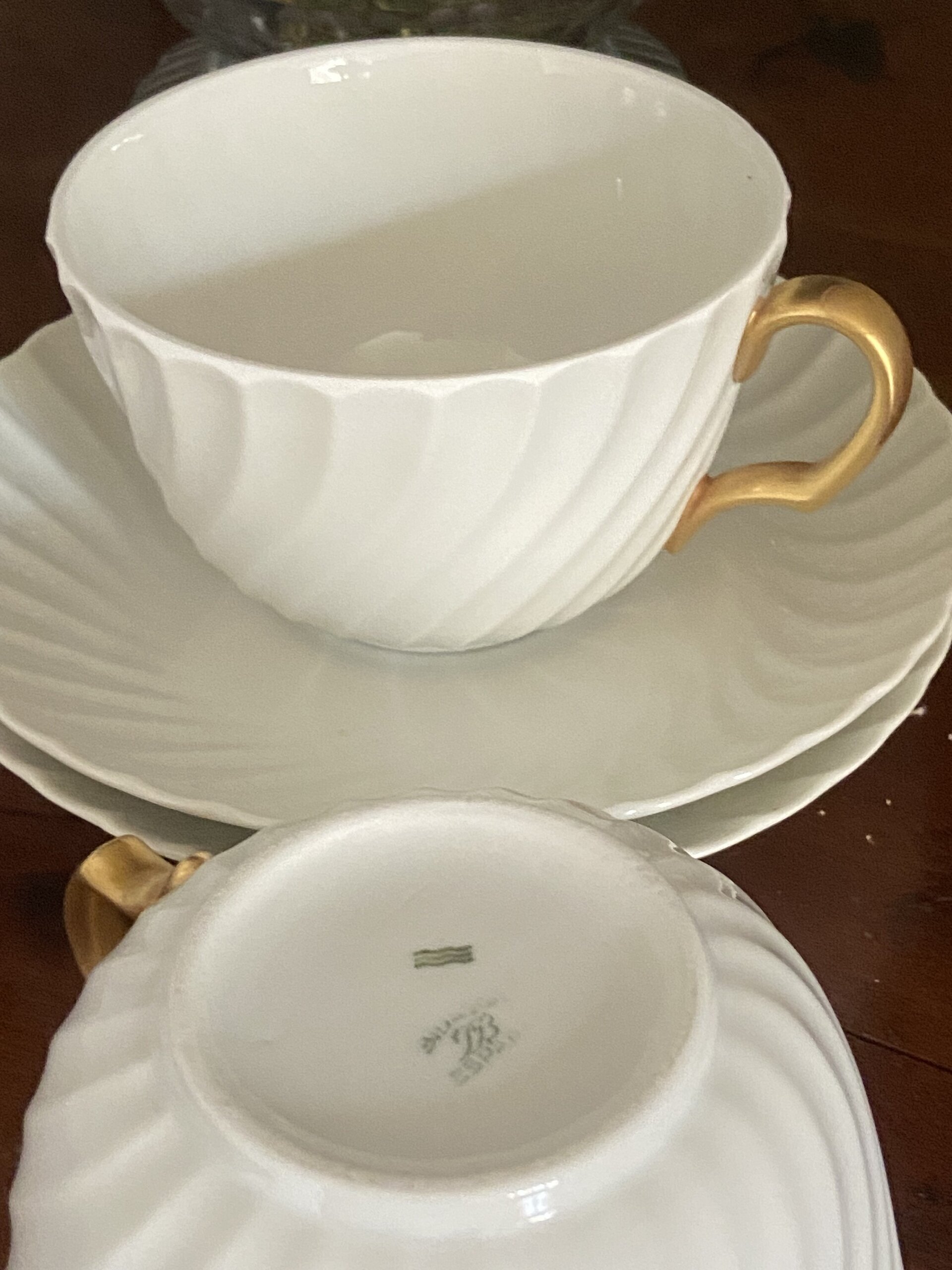 Pareja tazas de desayuno en porcelana "Bidasoa". - 4