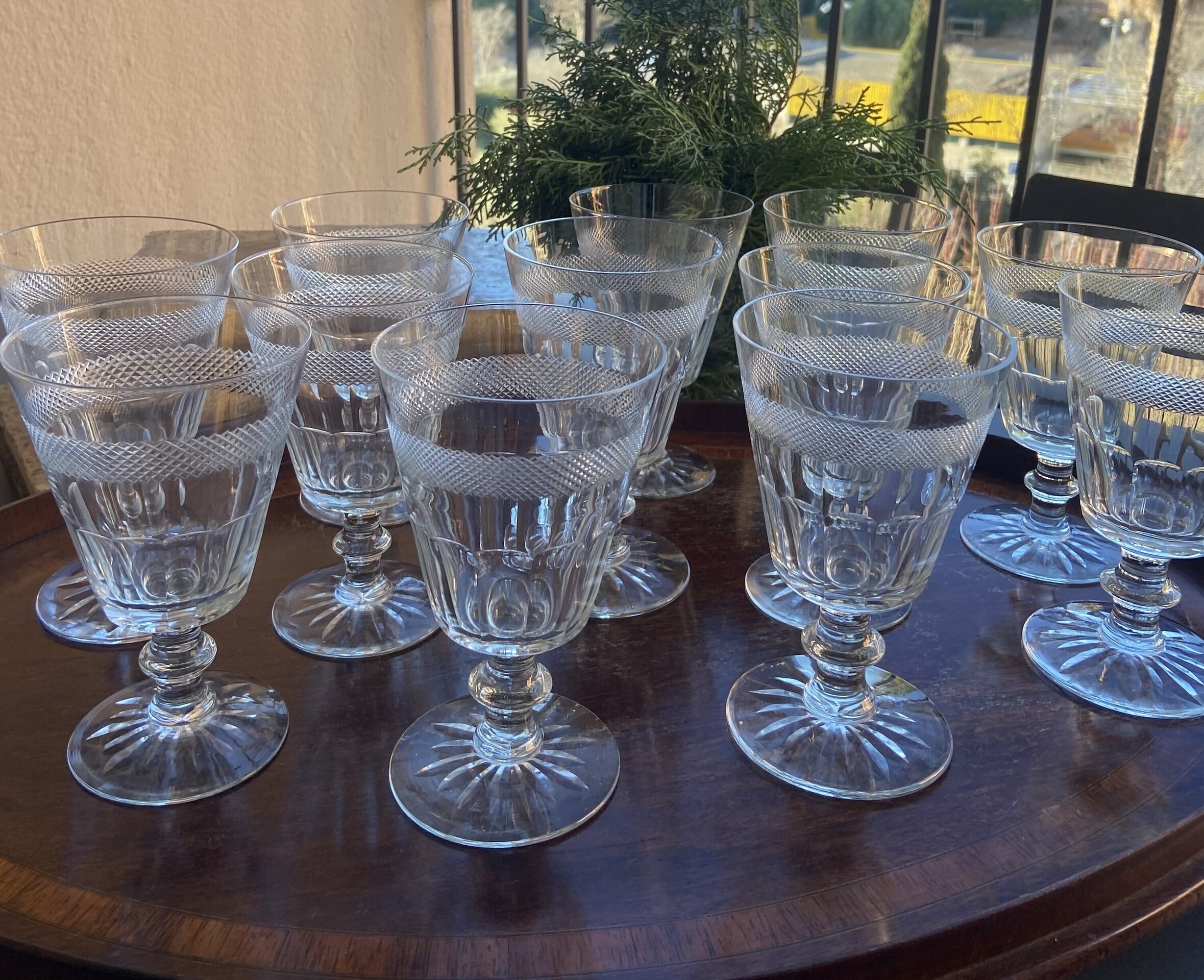 12 copas en vidrio tallado - 4
