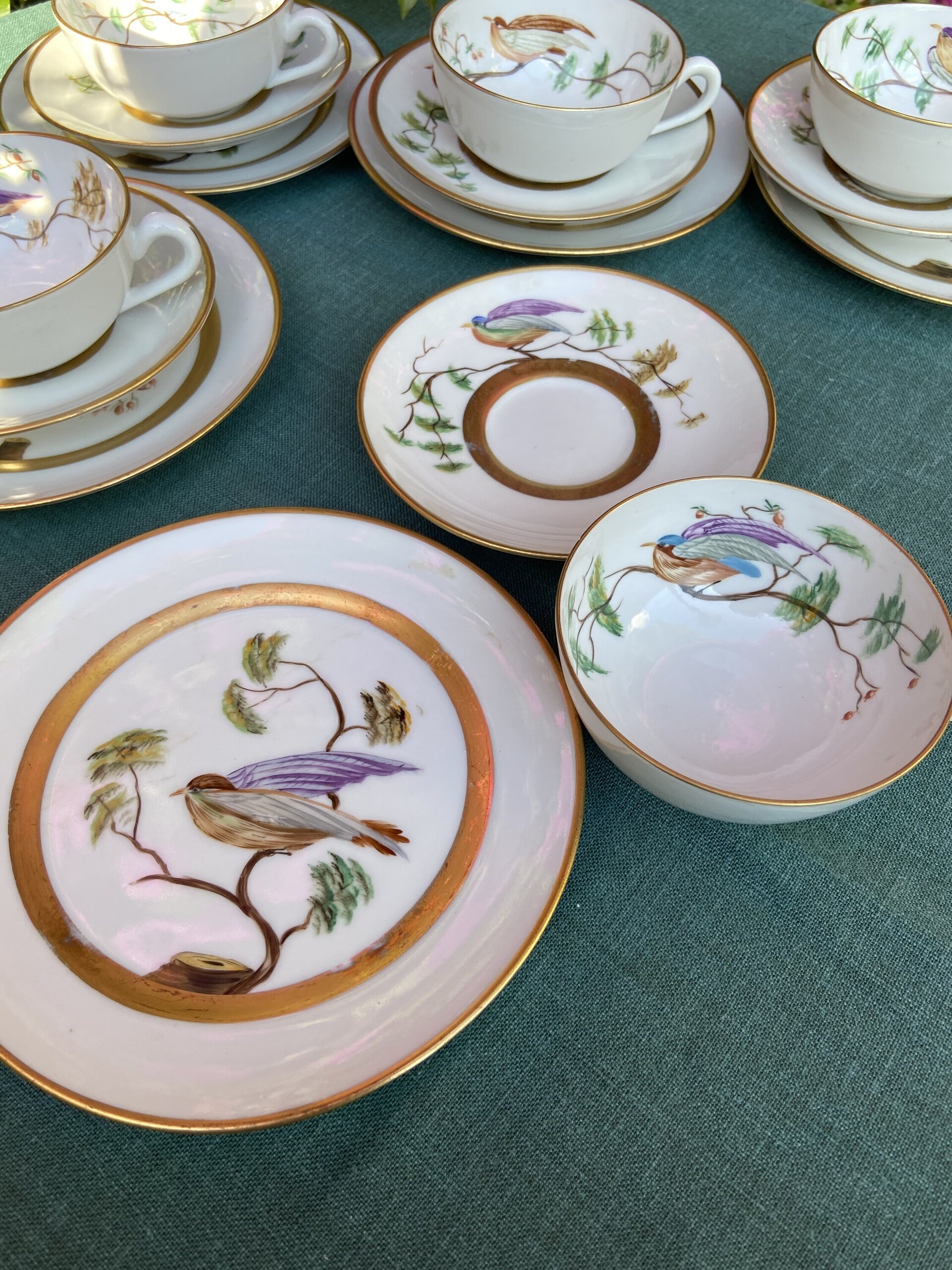 6 tazas de té con plato y 6 platos de merienda en porcelana "Bidasoa" - 6