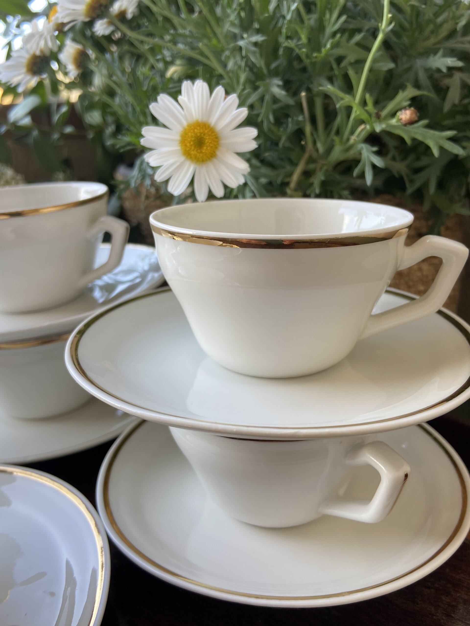 7 tazas de café en porcelana. - 3