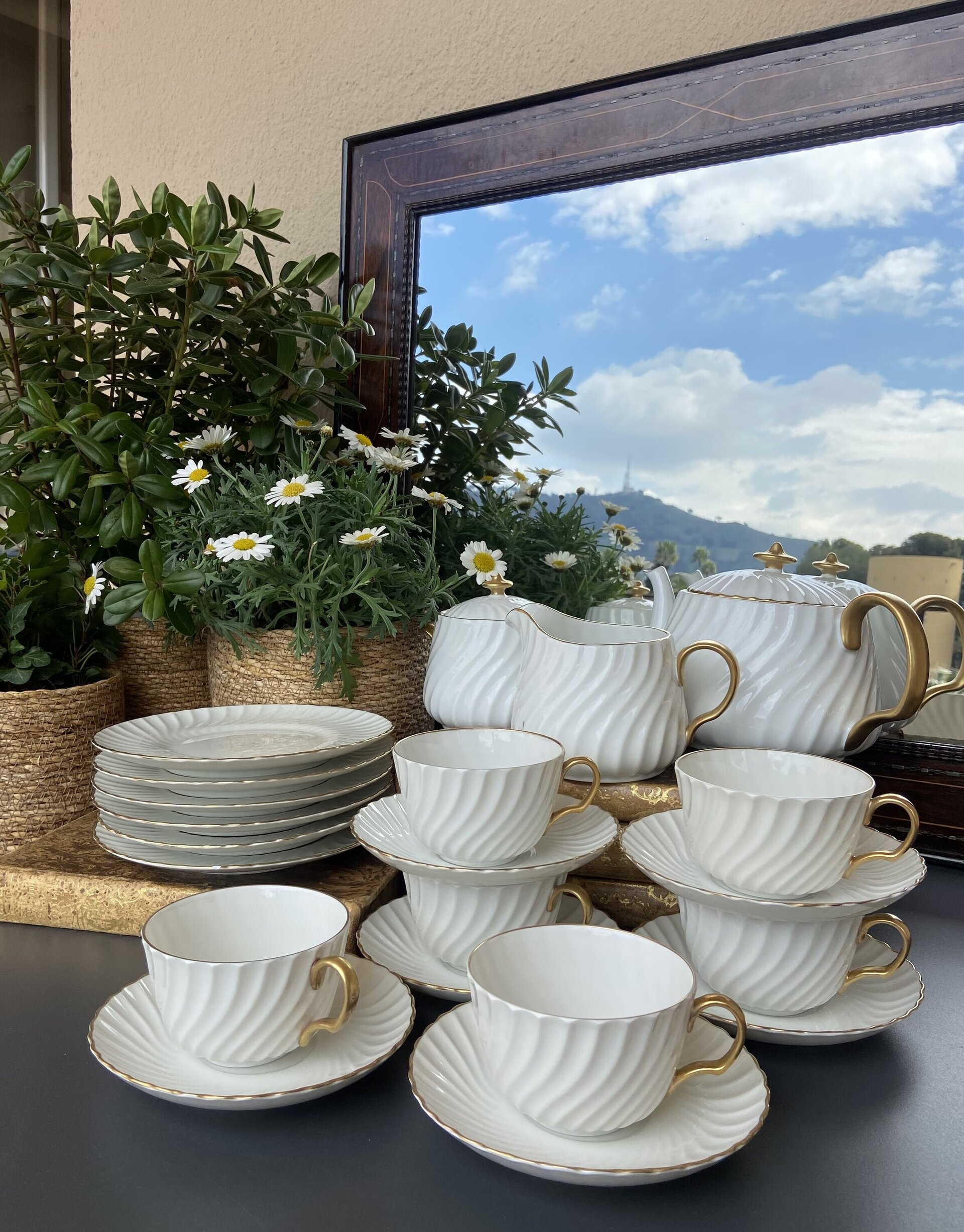 Juego de té en porcelana "Bidasoa". - 2