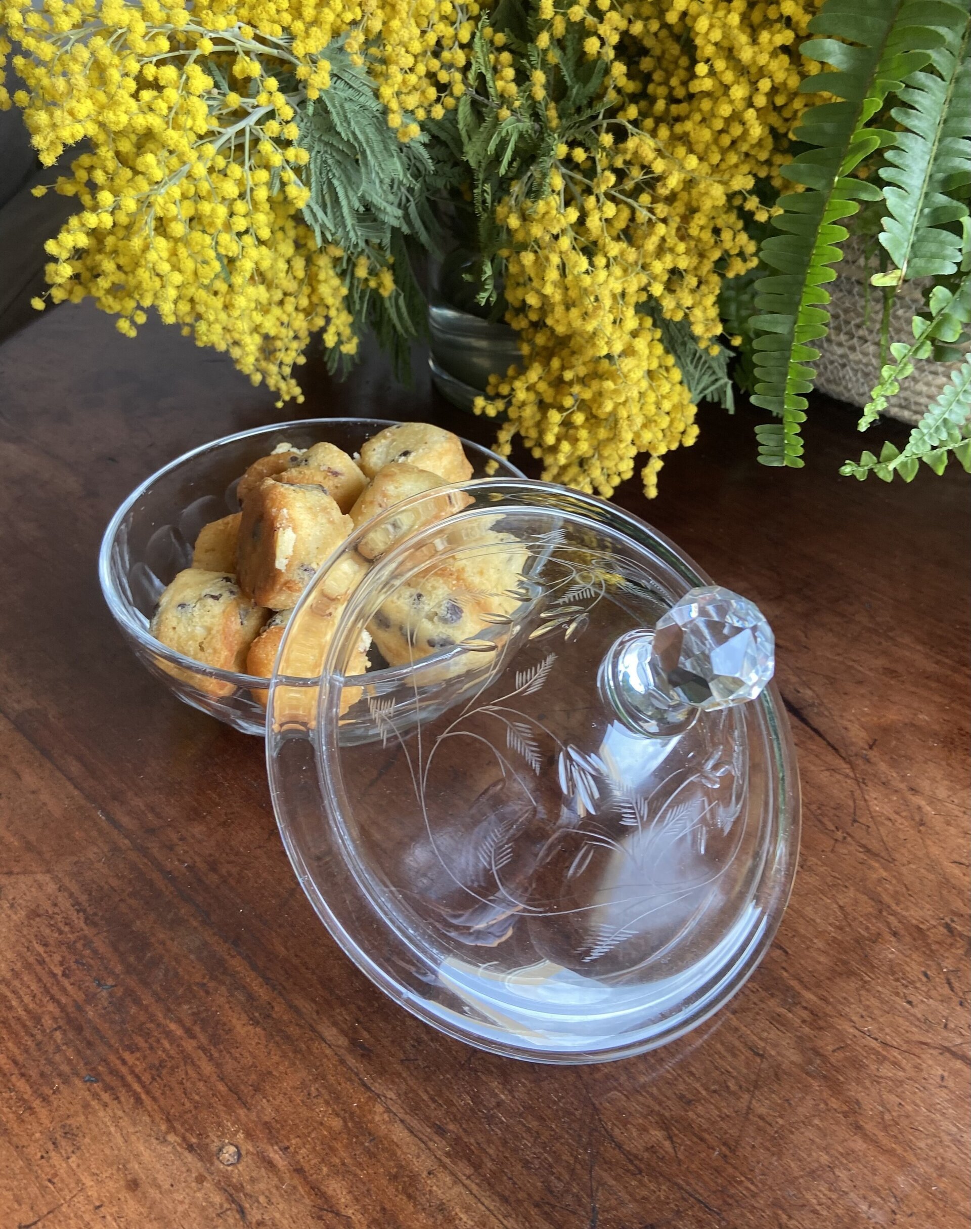 Bol con tapa en cristal tallado y serigrafiado - 5