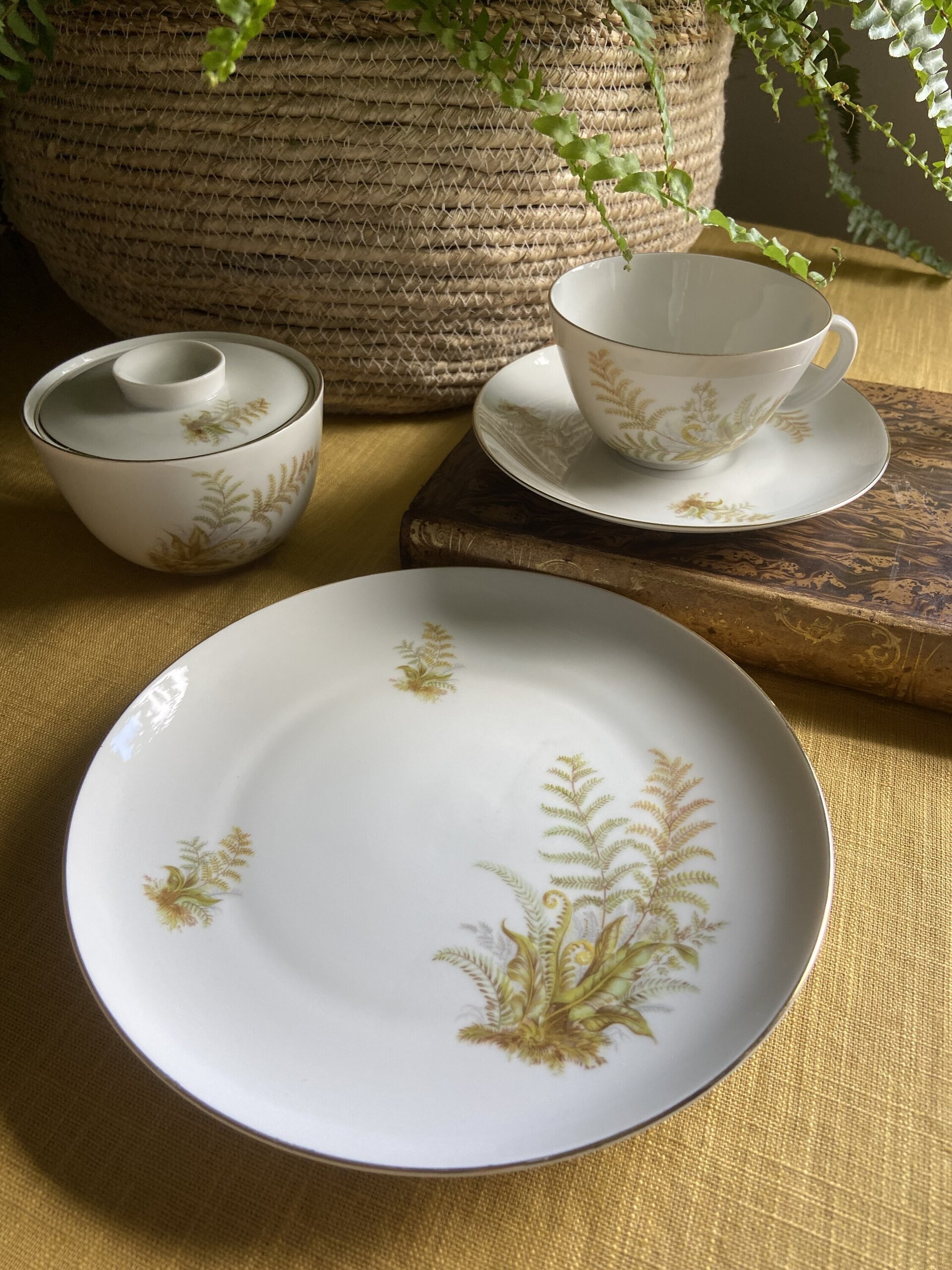 5 tazas de té/desayuno y 6 platos de merienda en porcelana suiza "Langenthal" - 8