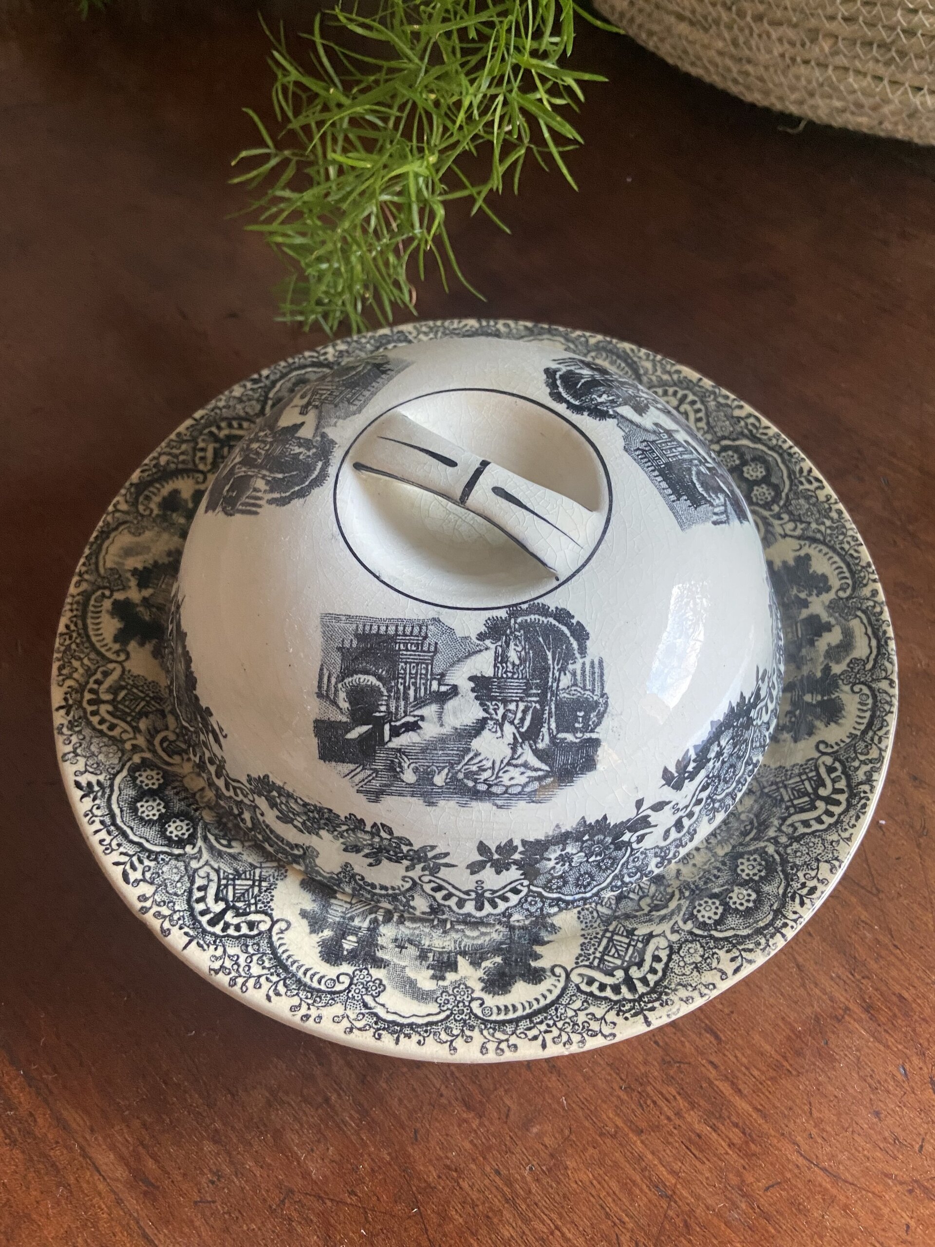 Mantequillero en loza de "Pickman S.A. Sevilla Cartuja - 2