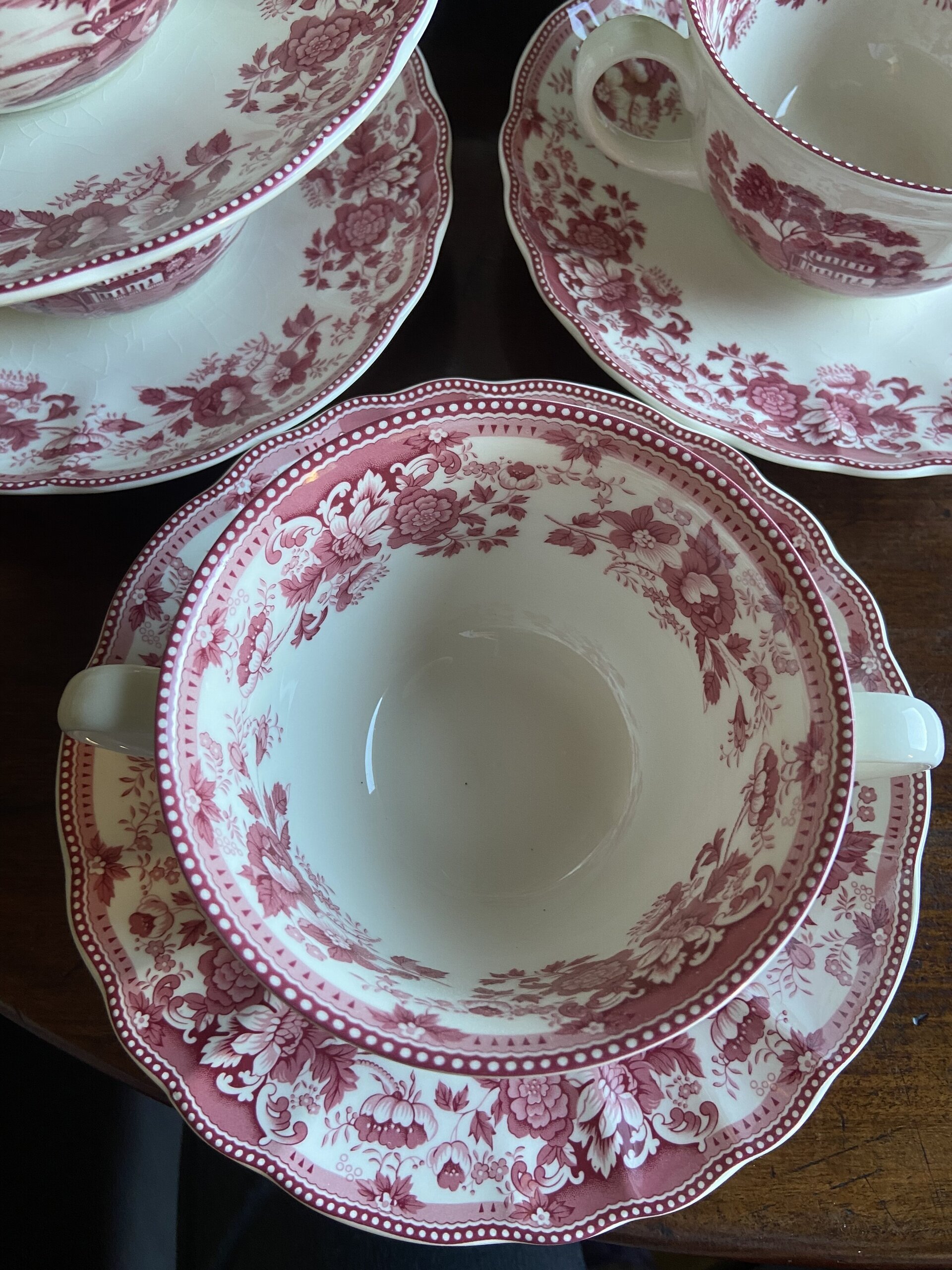 12 tazas de consomé en loza de "San Claudio" Asturias. - 3