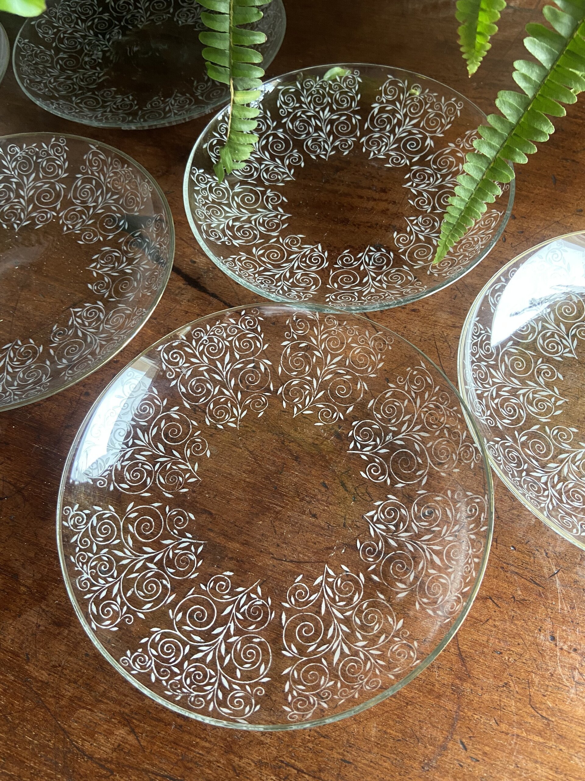 6 platos de pan en vidrio pintado - 3