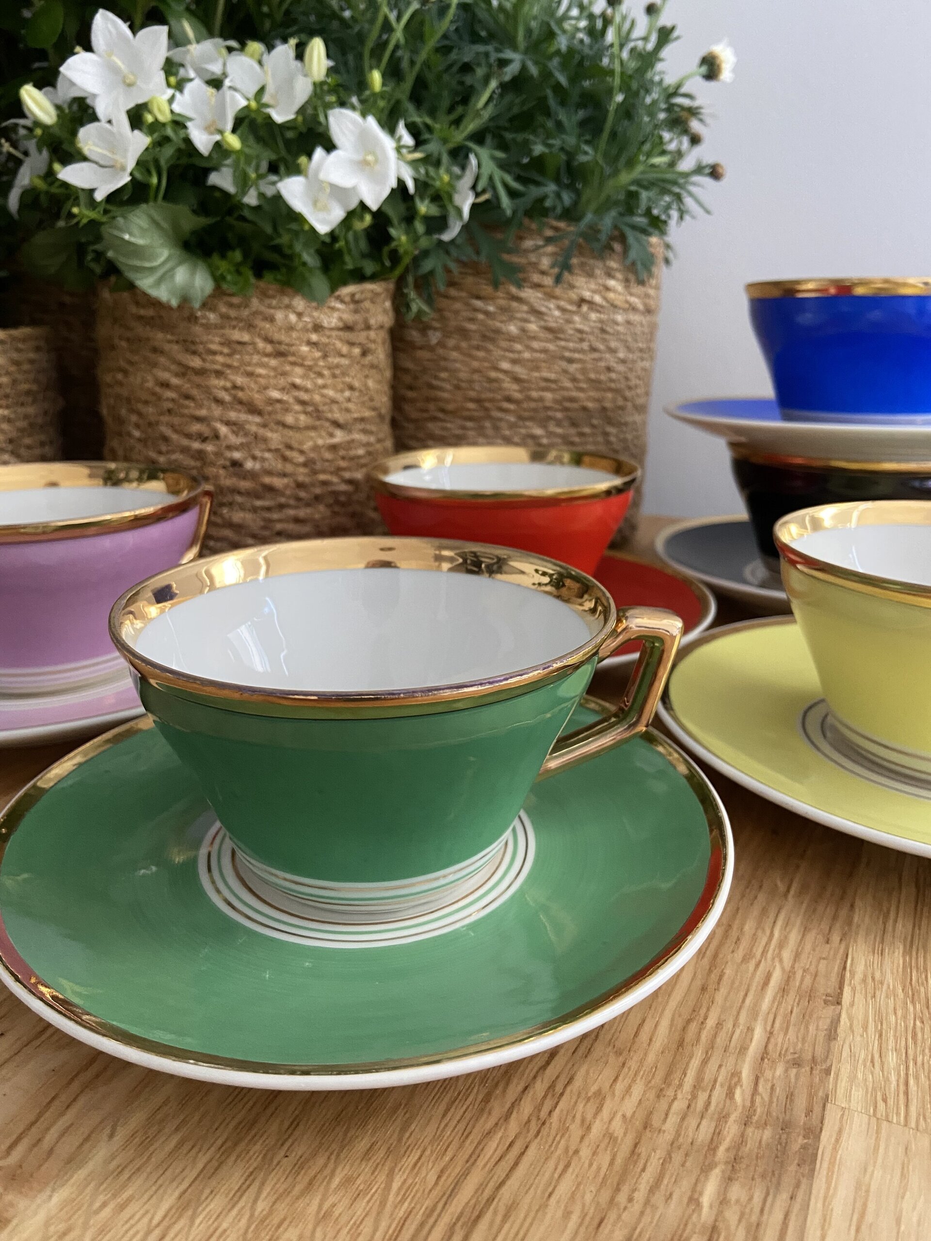 6 tazas desayuno de diferentes colores. - 2