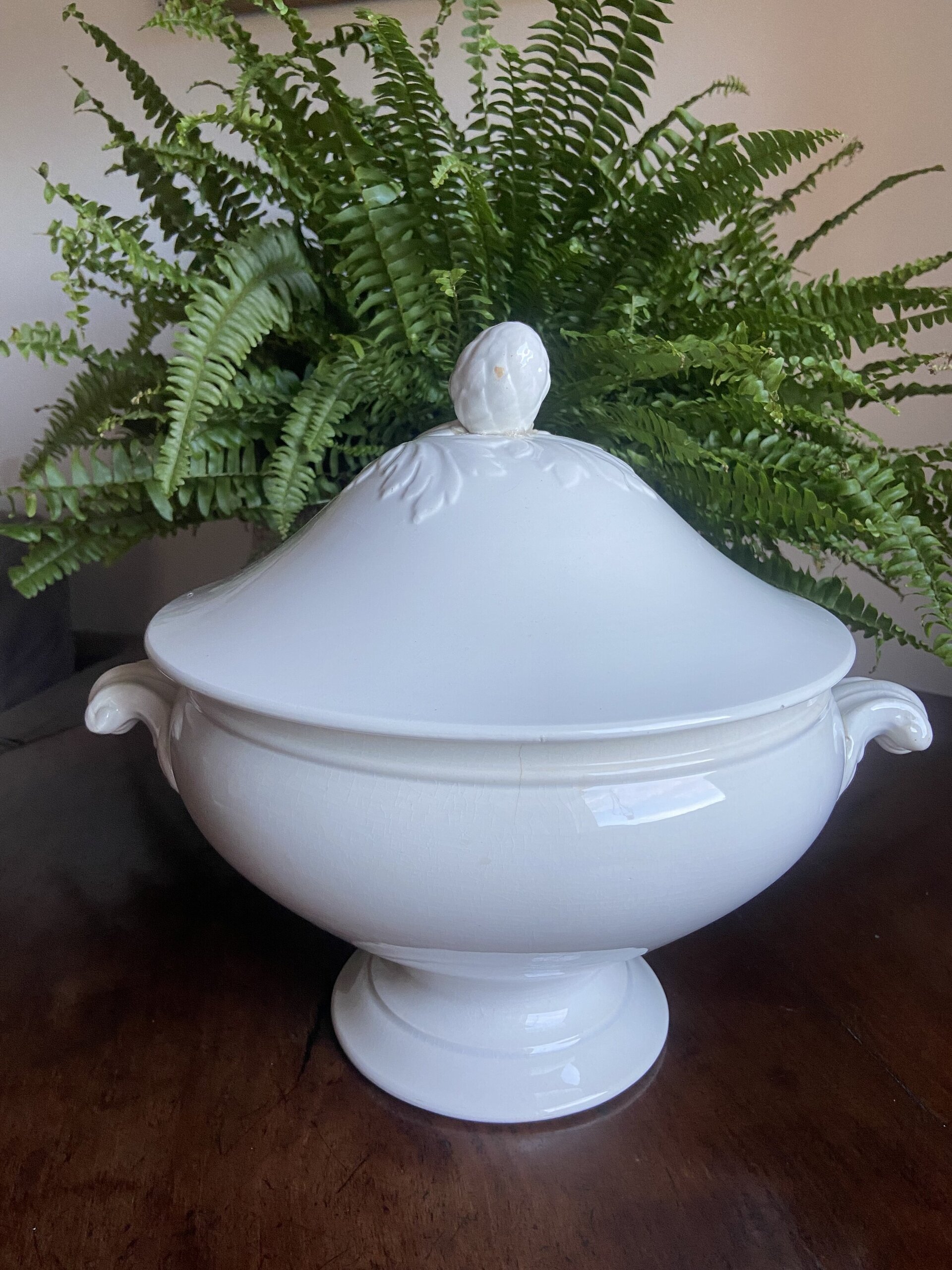 Sopera blanca francesa "Digoin & Sarreguemines". - 1