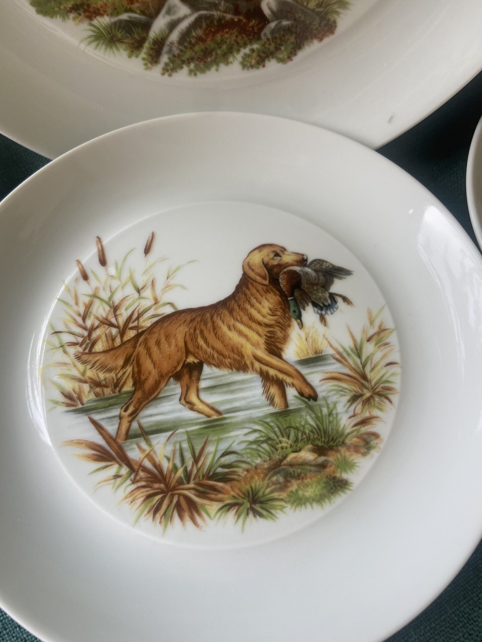 Fuente y 6 platos merienda en porcelana "Bidasoa". - 5