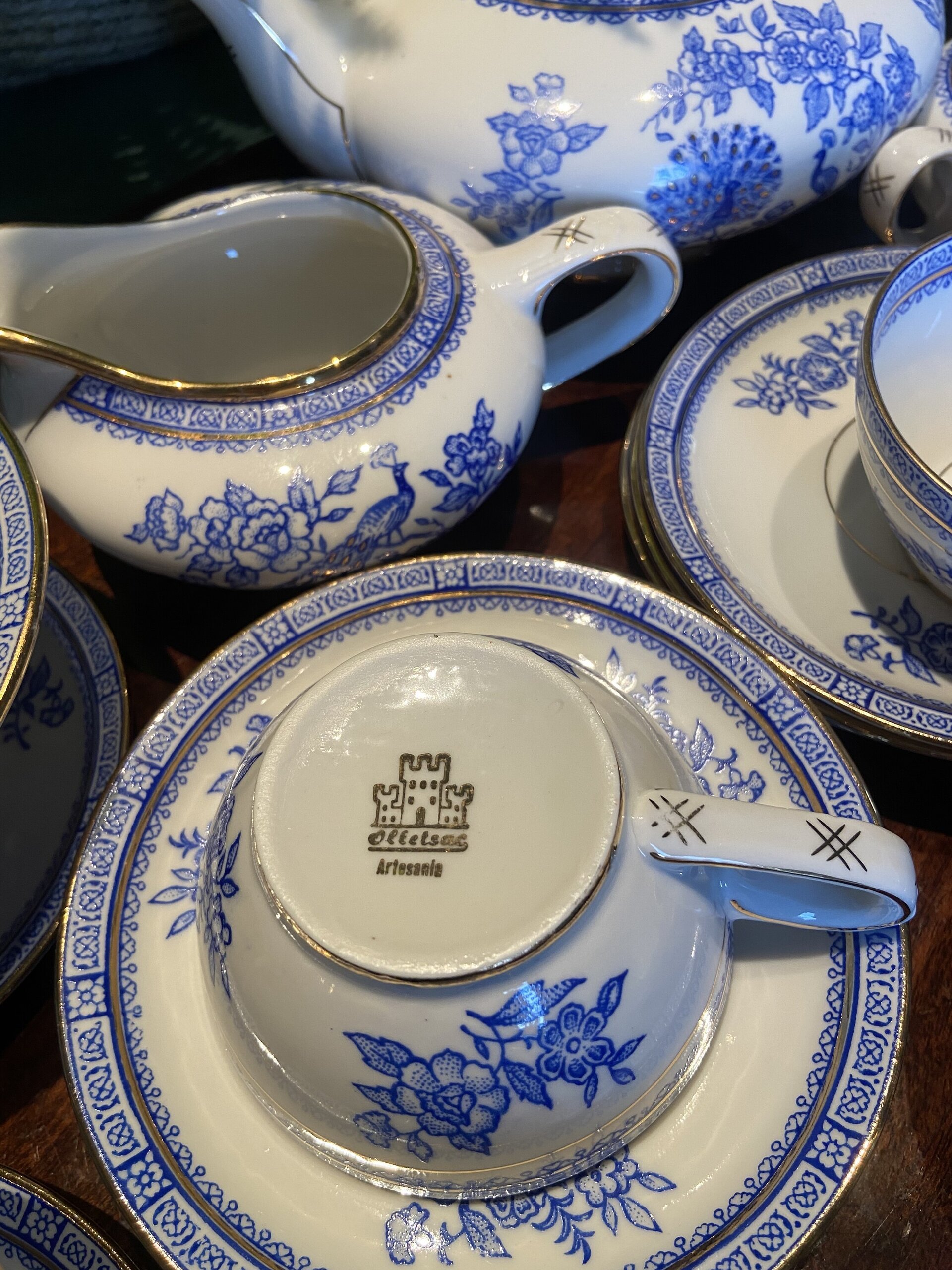 Juego de té en porcelana "Ollestac" Artesania. - 10