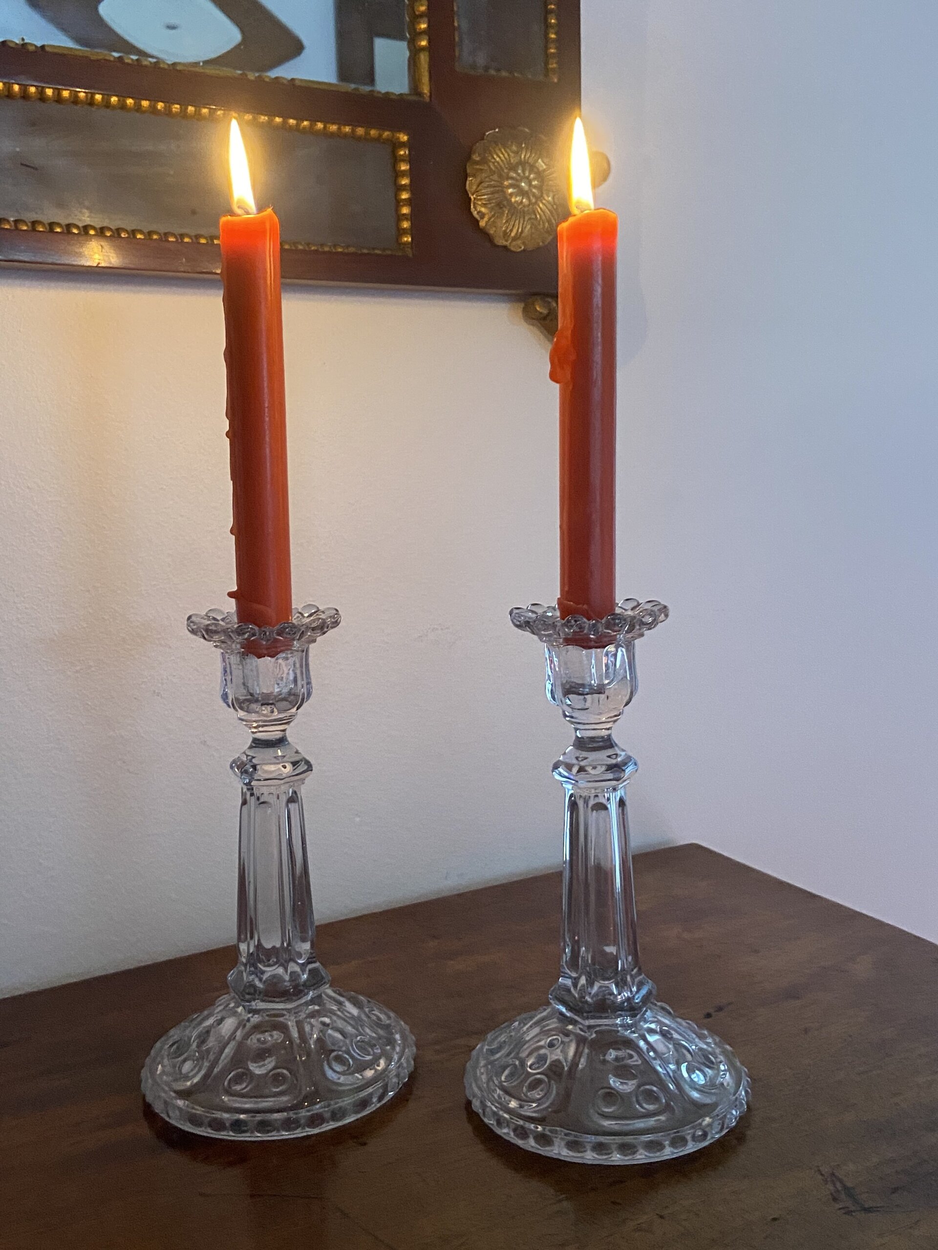 Pareja de candelabros de cristal - 2