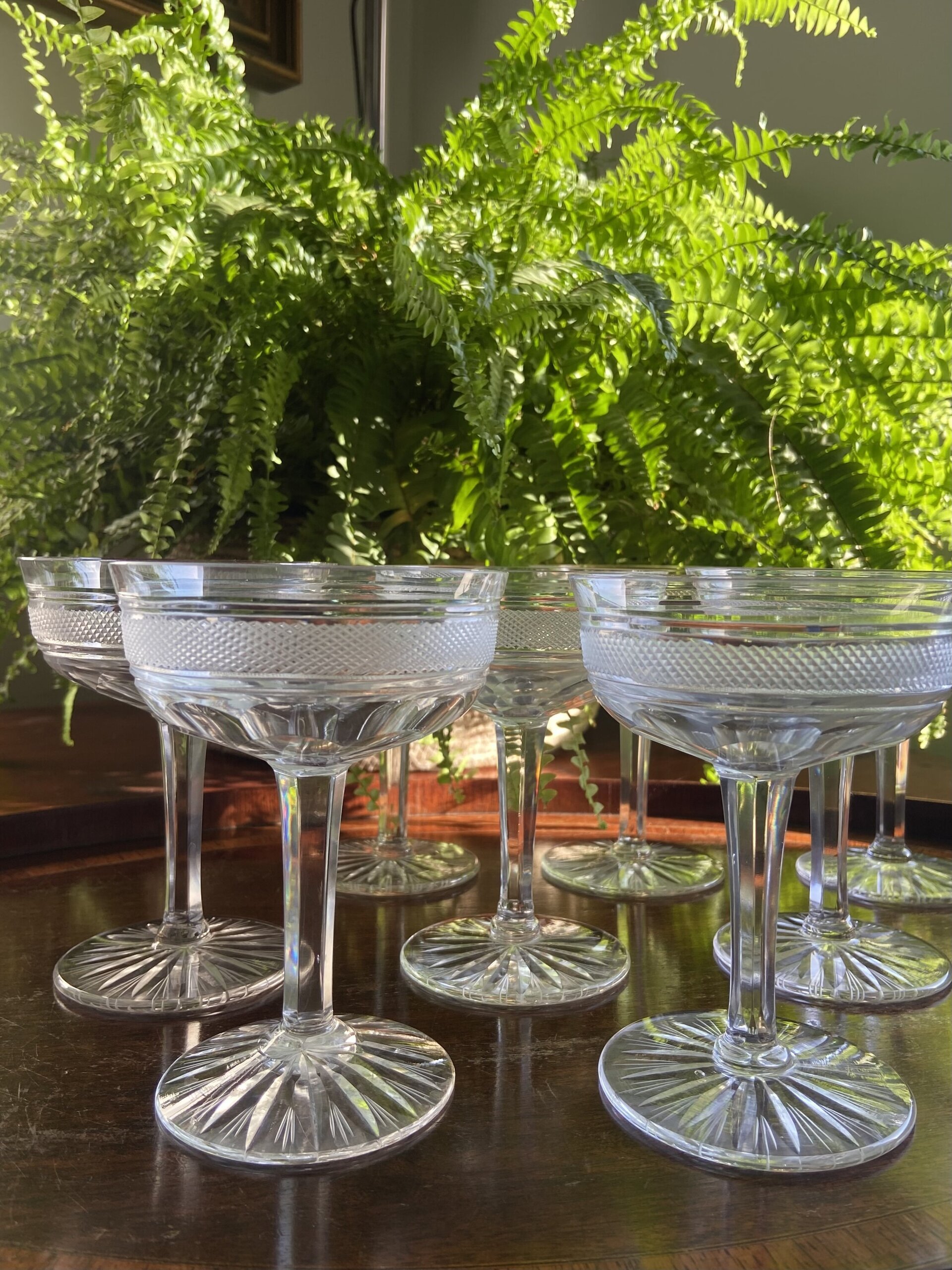8 copas cava/postres en cristal tallado - 1