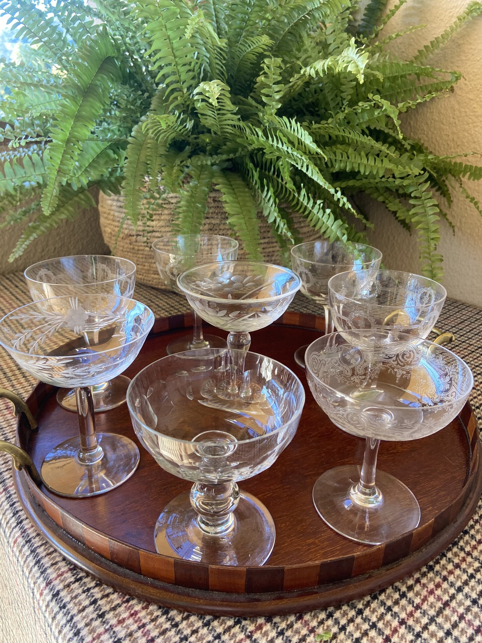 8 copas cava en cristal con diferentes tallas y serigrafias - 4