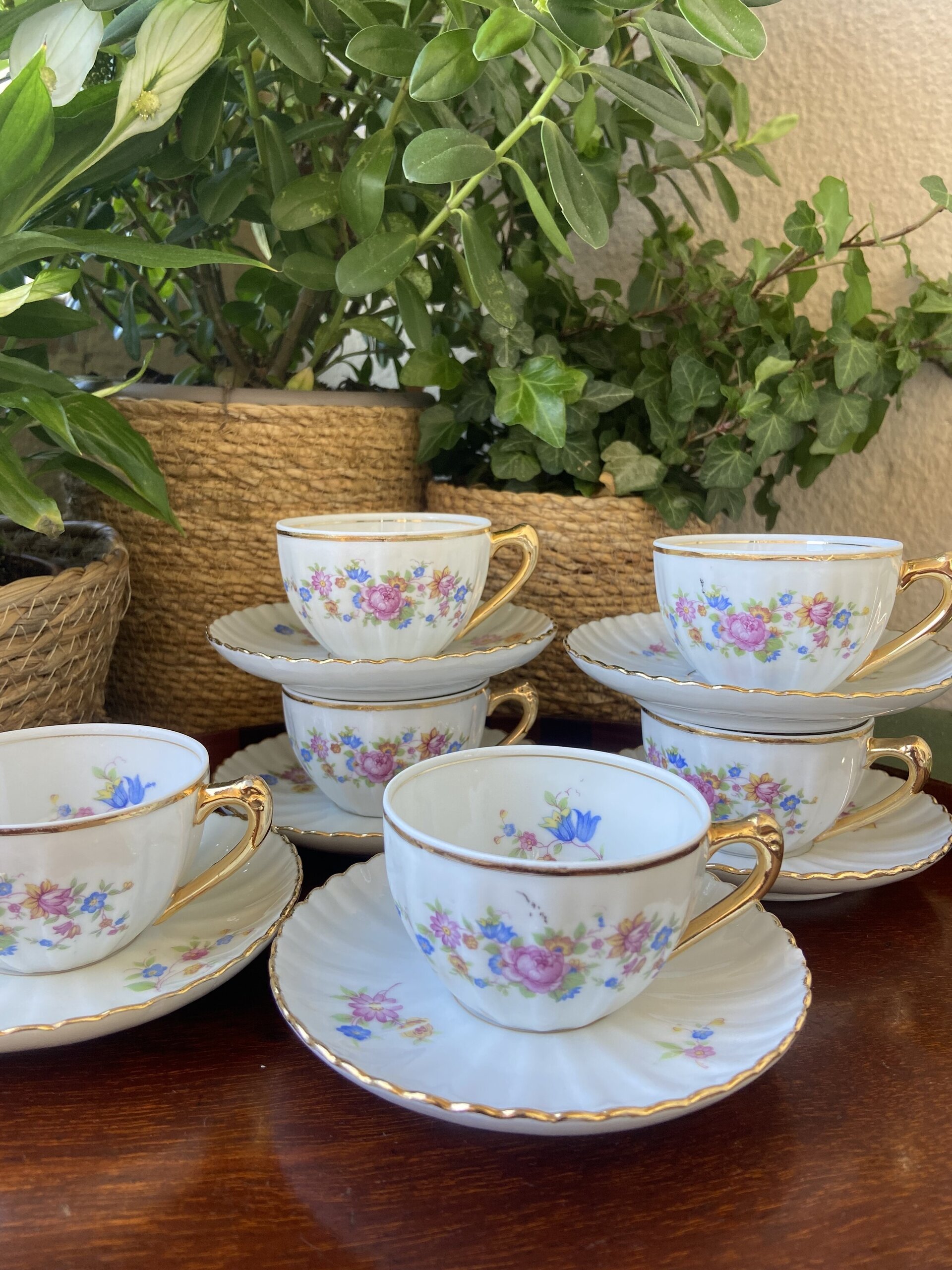 6 tazas de café en porcelana "Santa Clara". - 4