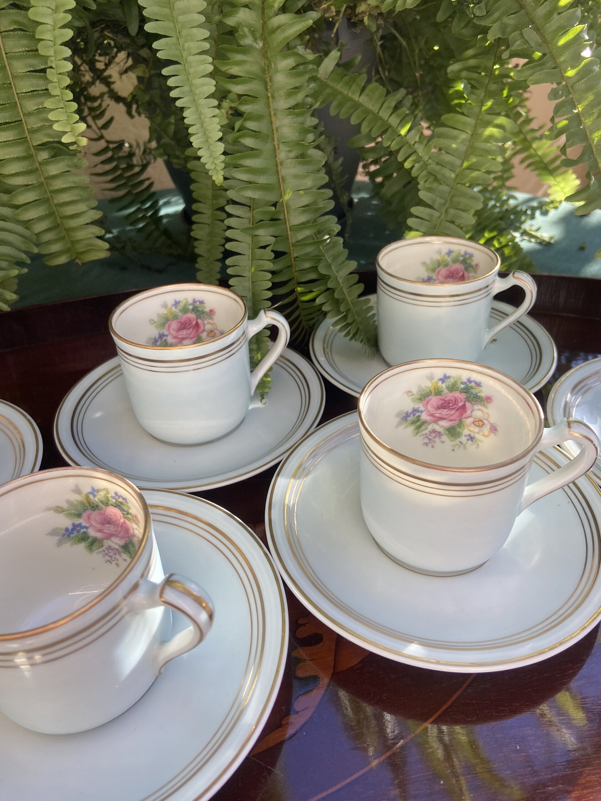 6 tazas de café en porcelana francesa de Limoges "Charles Ahrenfeldt" - 3