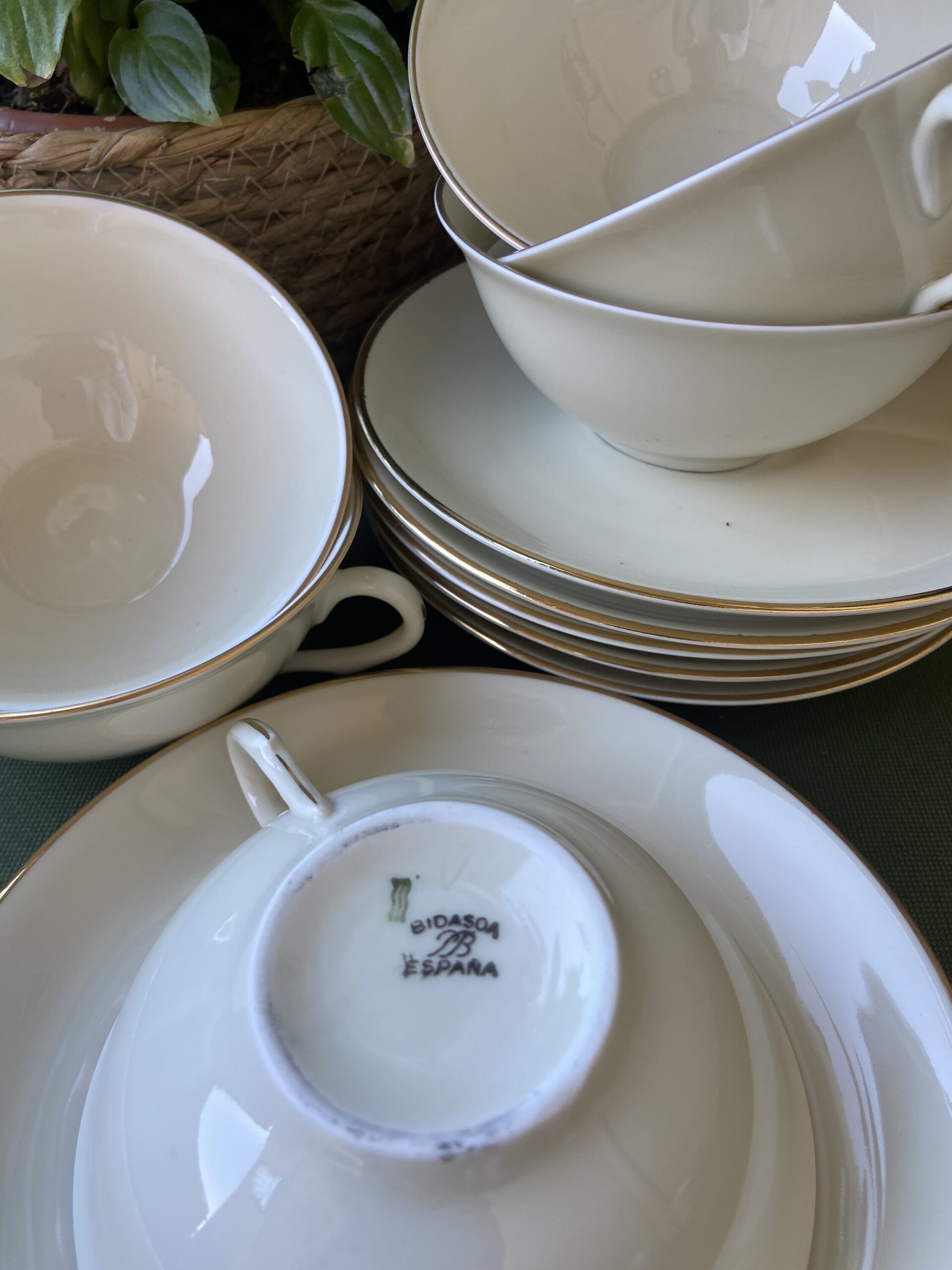 6 tazas de te/desayuno en porcelana "Bidasoa". - 3