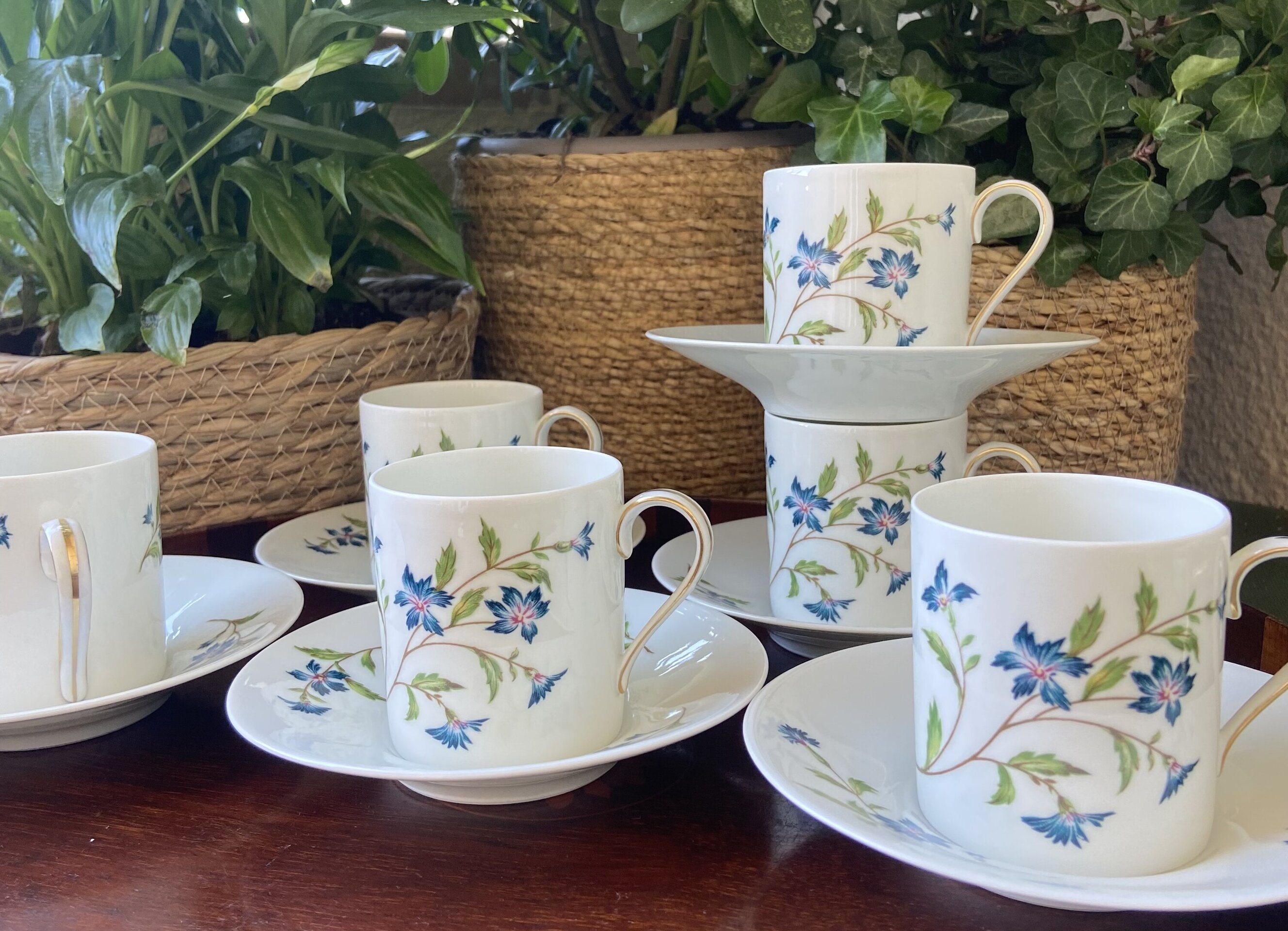 6 tazas de café en porcelana francesa de Limoges "Fabrique Royale" - 3
