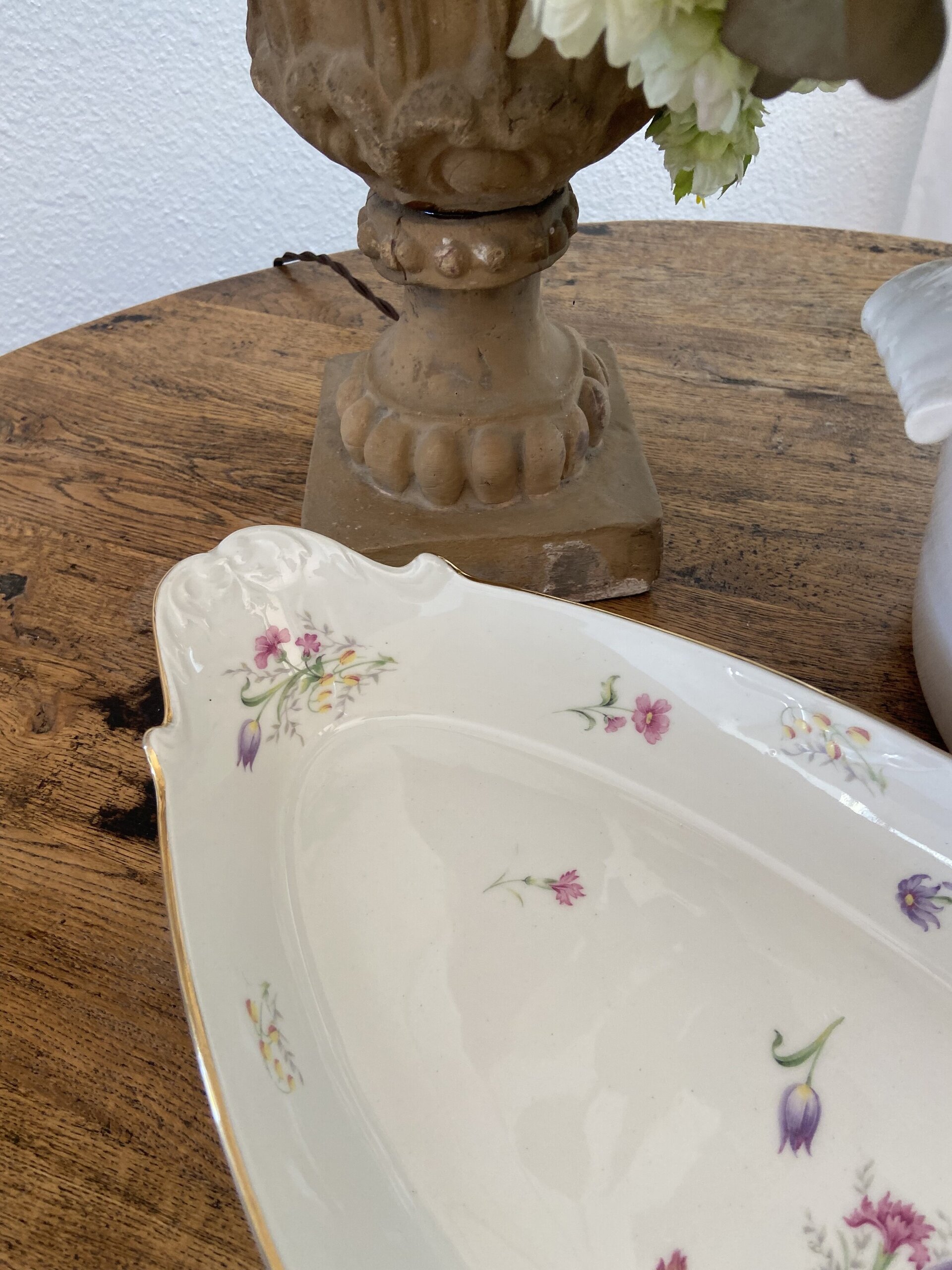 Fuente en porcelana francesa "Aluminite Frugier" Limoges. - 3