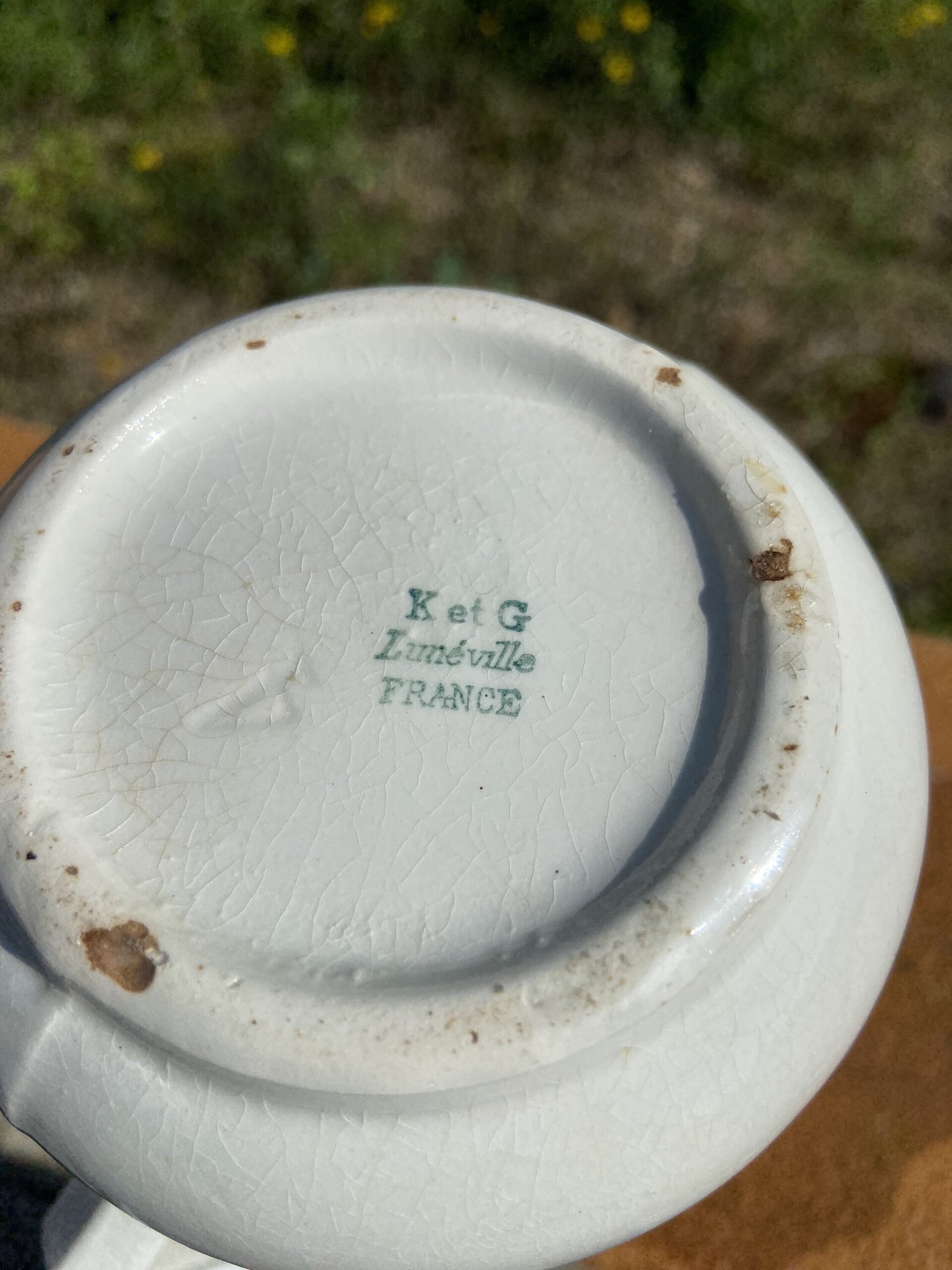Jarra en loza blanca francesa "K et G" Lunéville. - 7