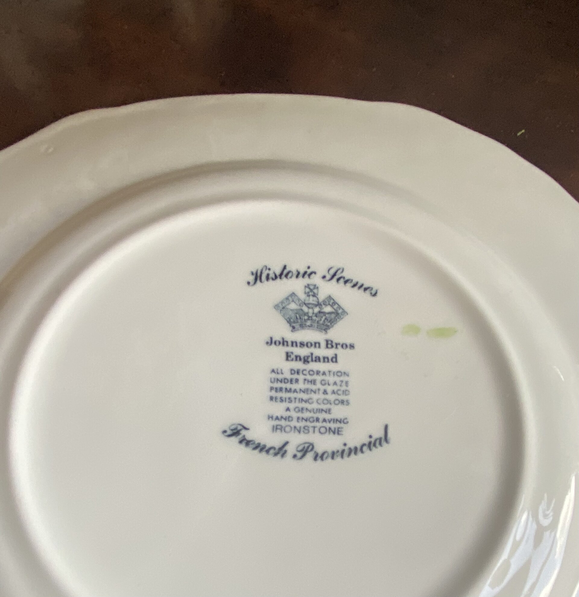 12 platos merienda en loza inglesa "Johnson Bros" (mod.Historic Scenes). - 17