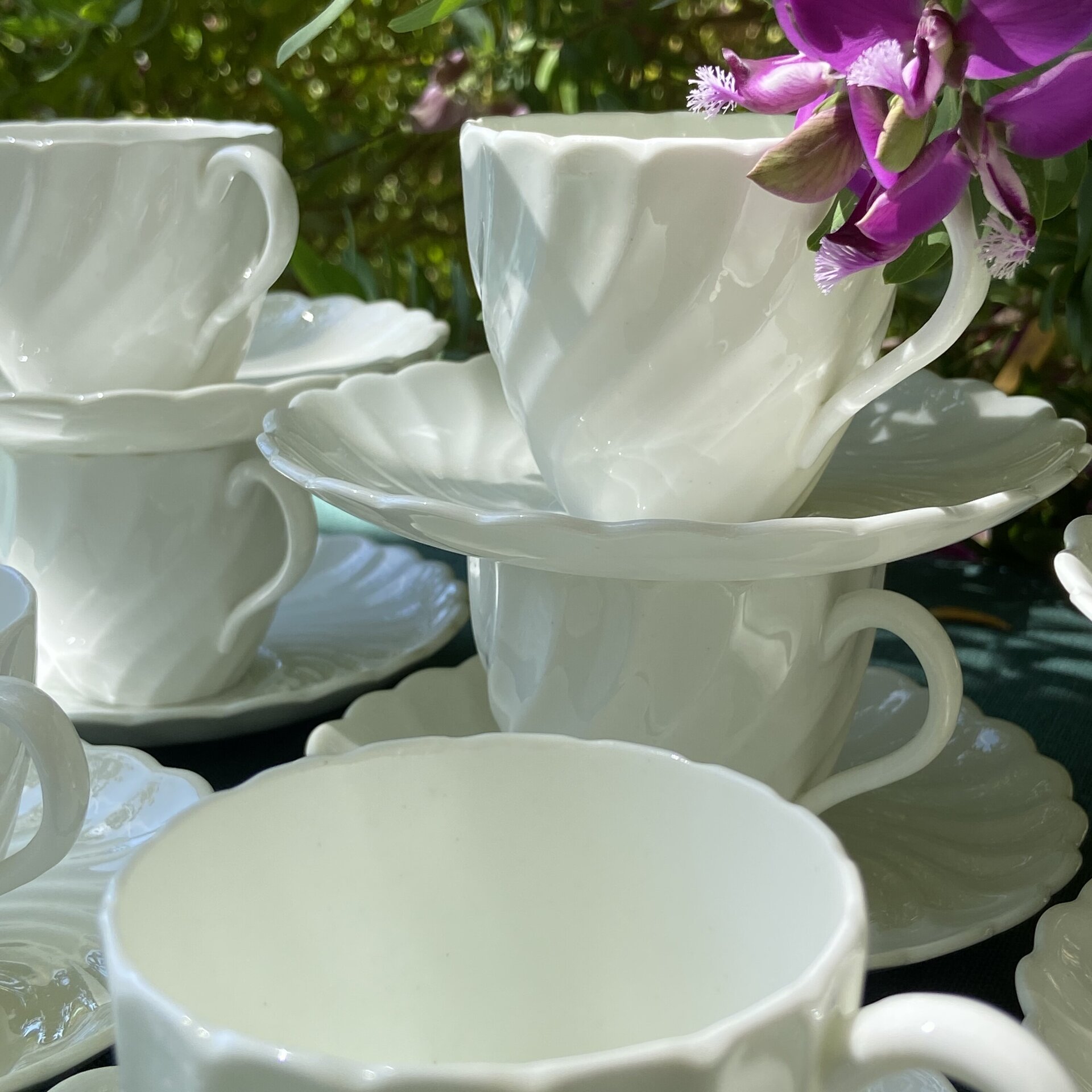 Juego 8 tazas de café fina porcelana inglesa "Aynsley". - 2