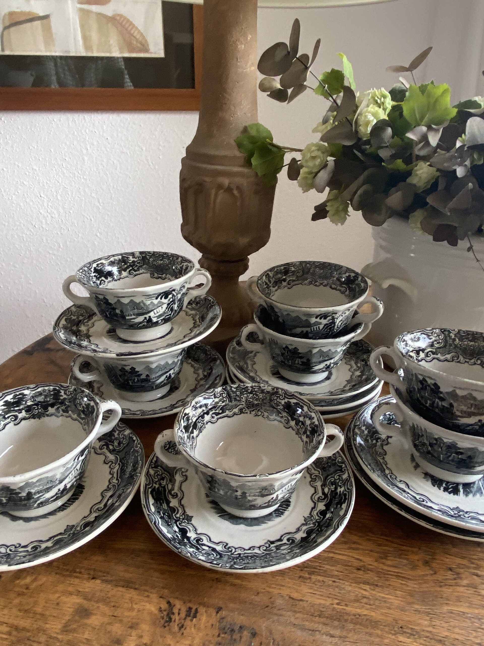 8 tazas de consomé "Pickman S.A. Sevilla" La Cartuja - 1