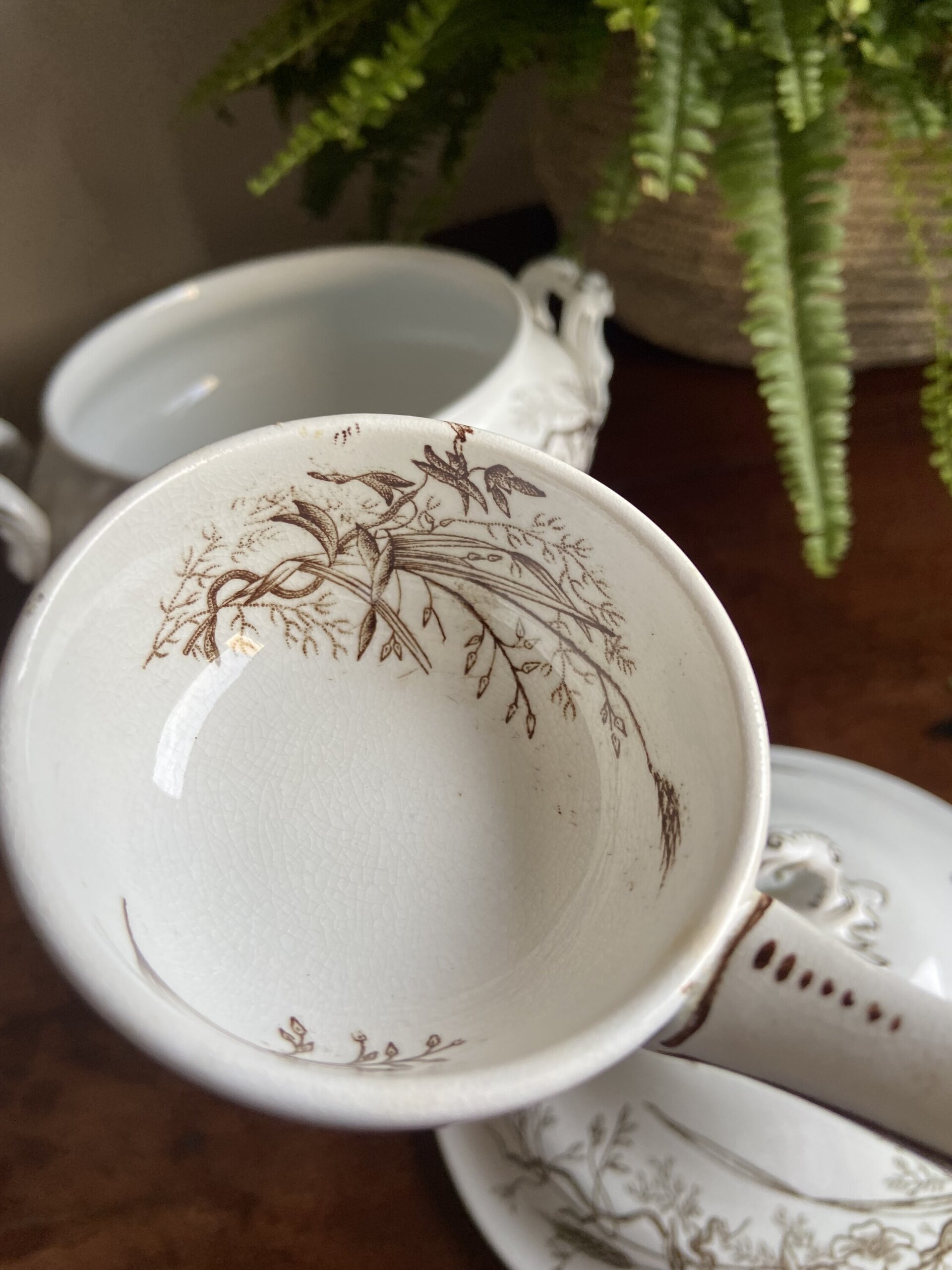 Sopera con cazo en loza "Pickman y Cia" Sevilla. - 9