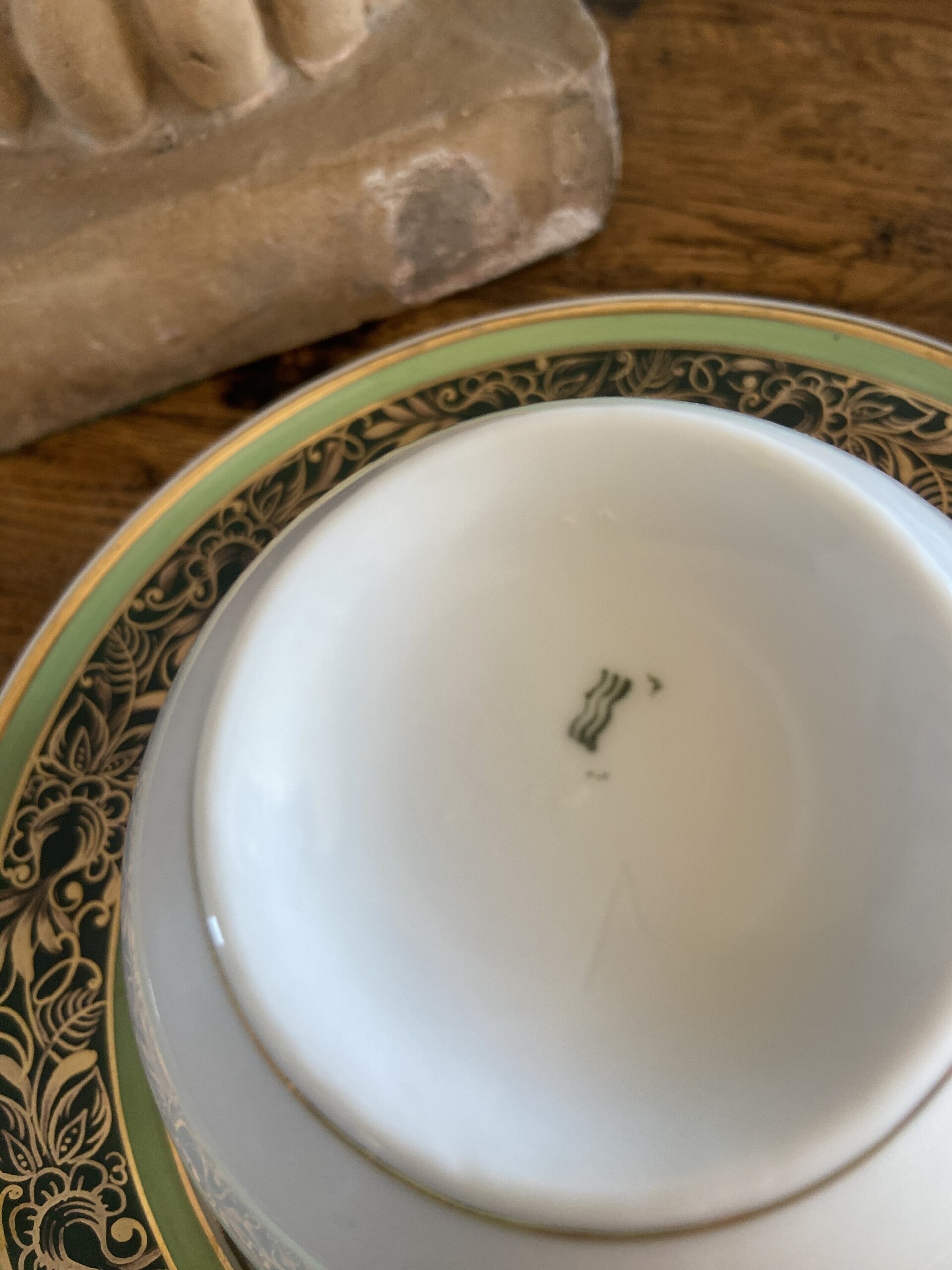 Pareja de tazas desayuno en porcelana "Bidasoa". - 5