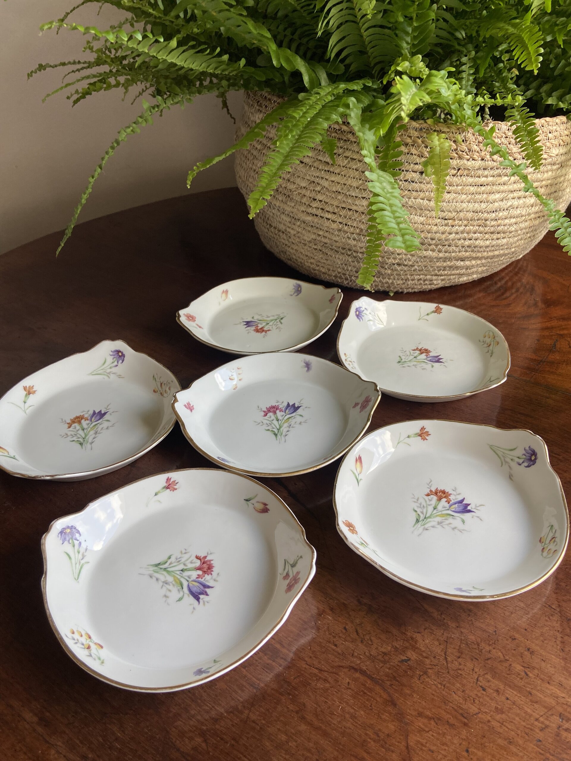 6 fuentes individuales en porcelana "Isard". - 5