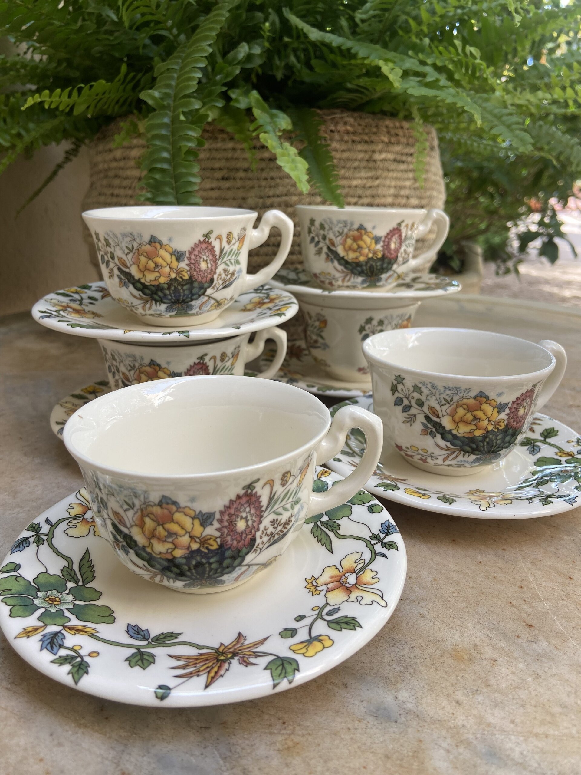 6 tazas de café "La Cartuja de Sevilla" (Mod. Bellavista). - 1