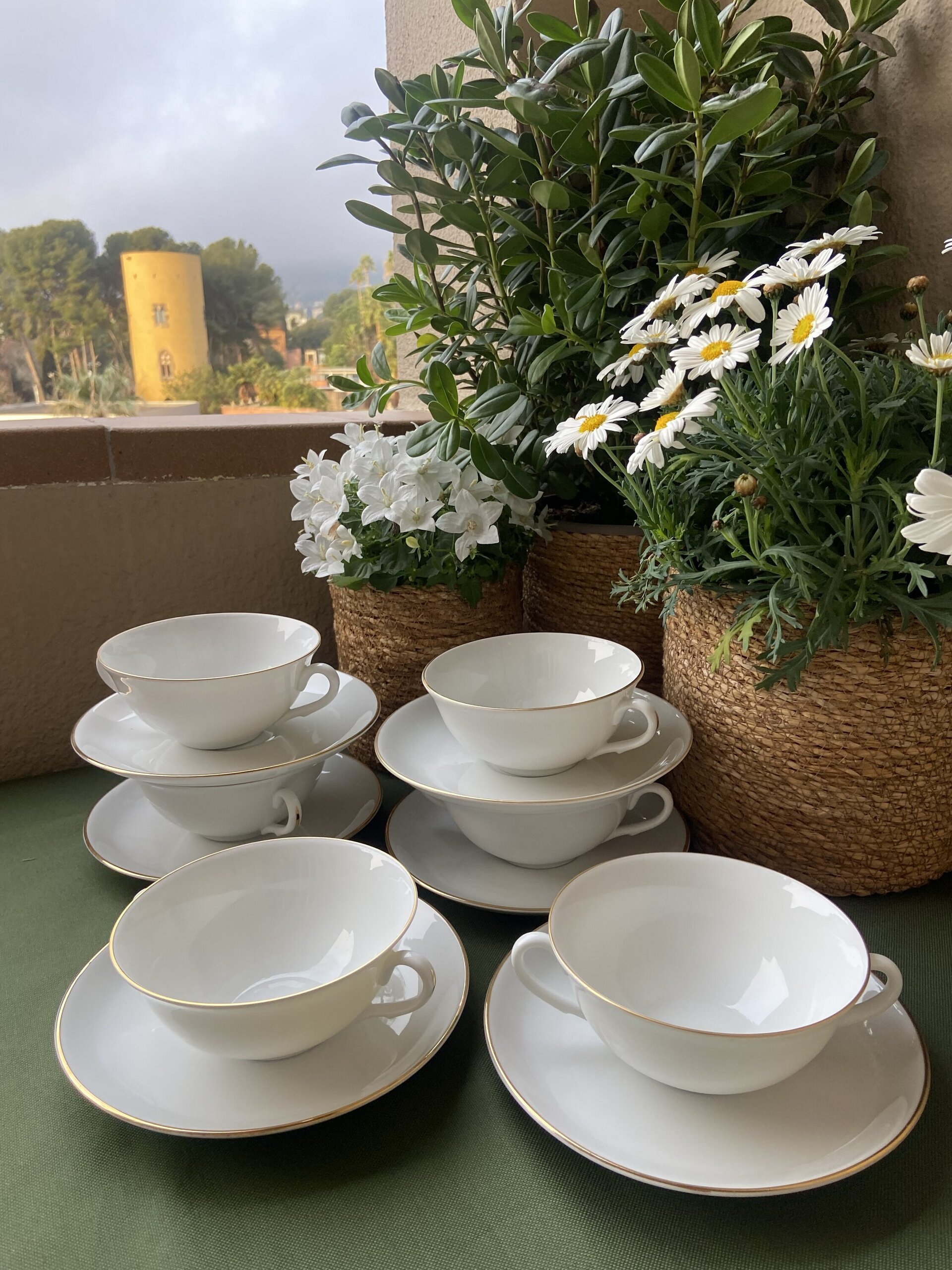 6 tazas de consomé en porcelana "Bidasoa". - 2