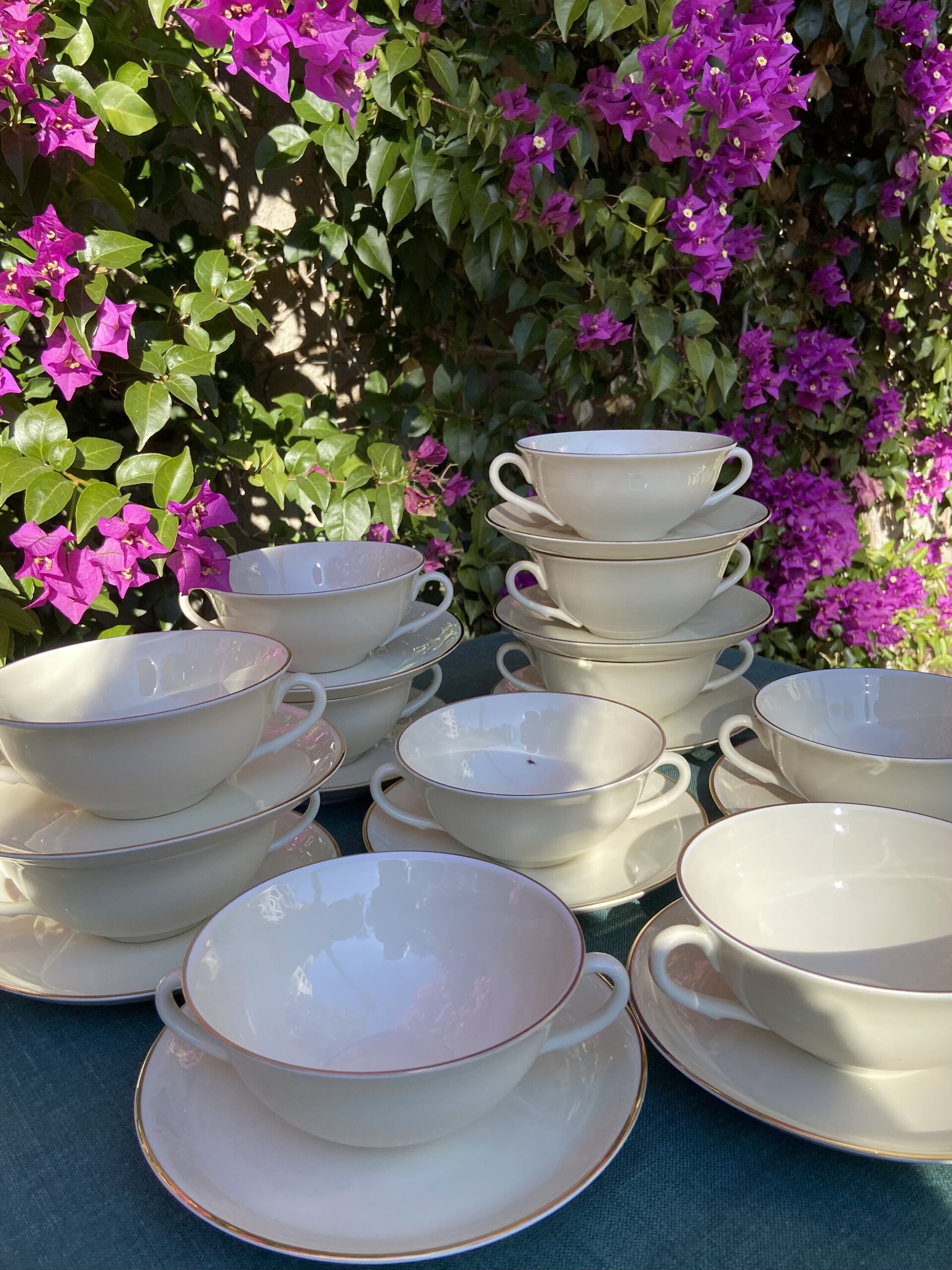 11 tazas de consomé en porcelana "Bidasoa". - 1