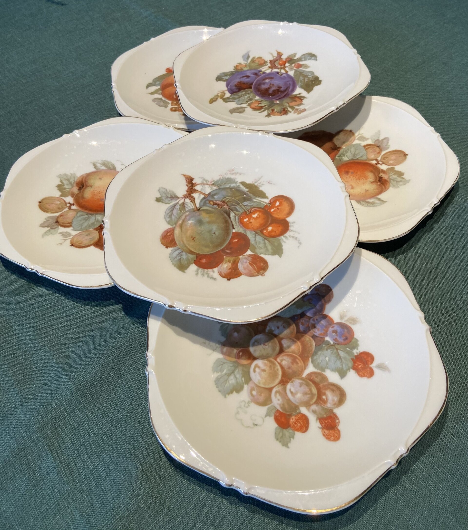 Juego de 6 platos en porcelana alemana"Ohme". - 3