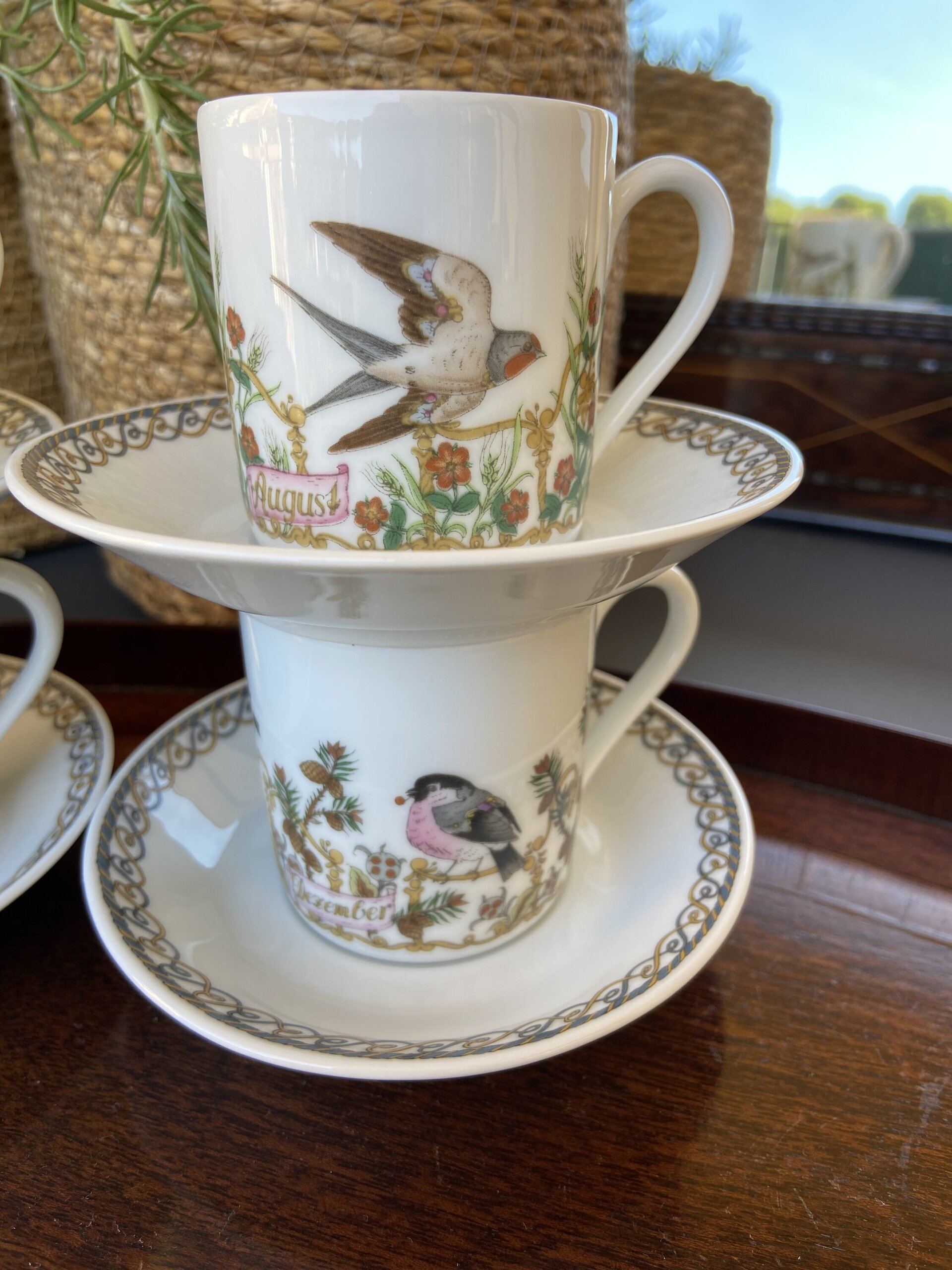 6 tazas café en porcelana alemana "Hutschenreuther". - 4