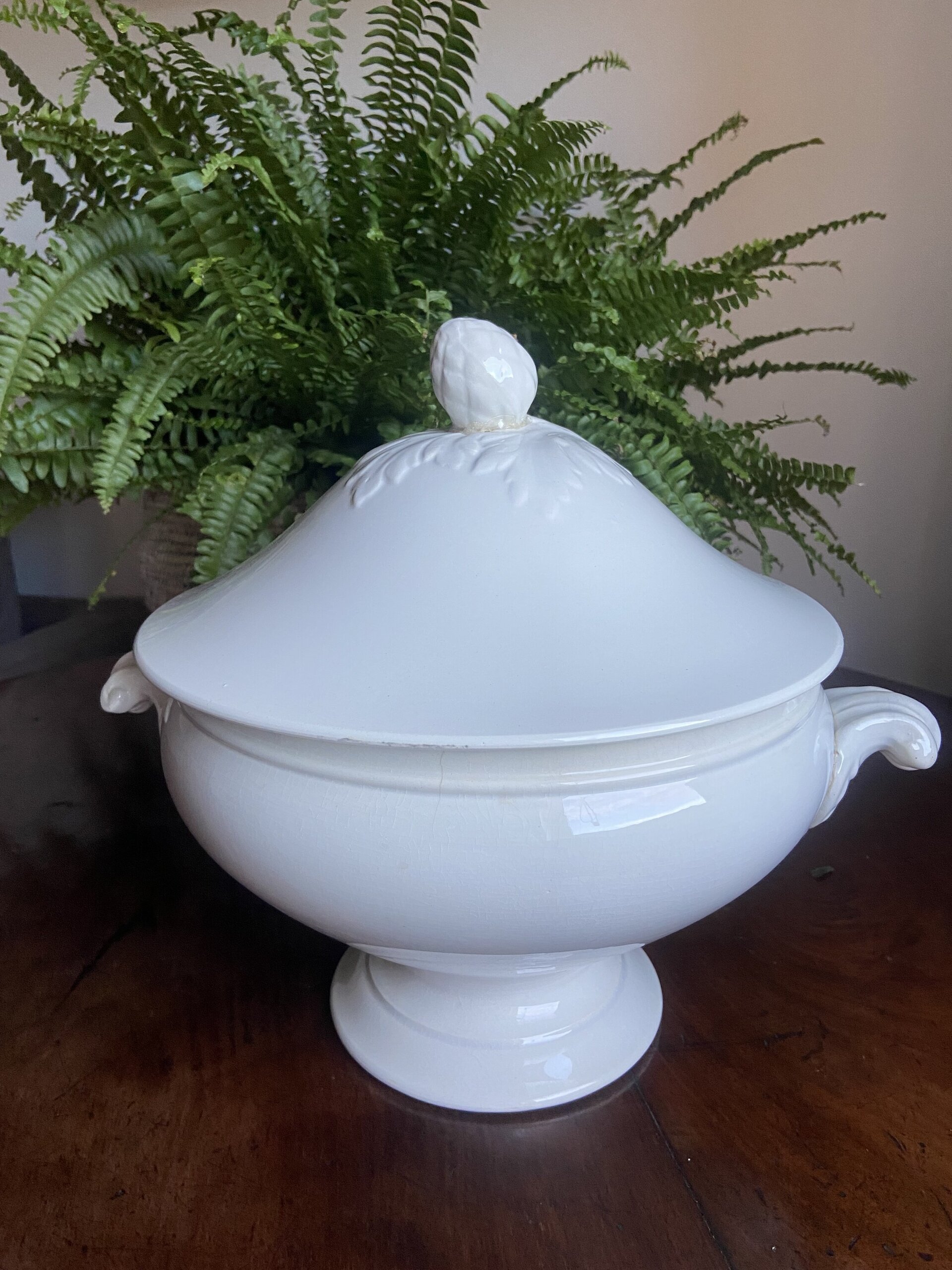 Sopera blanca francesa "Digoin & Sarreguemines". - 2