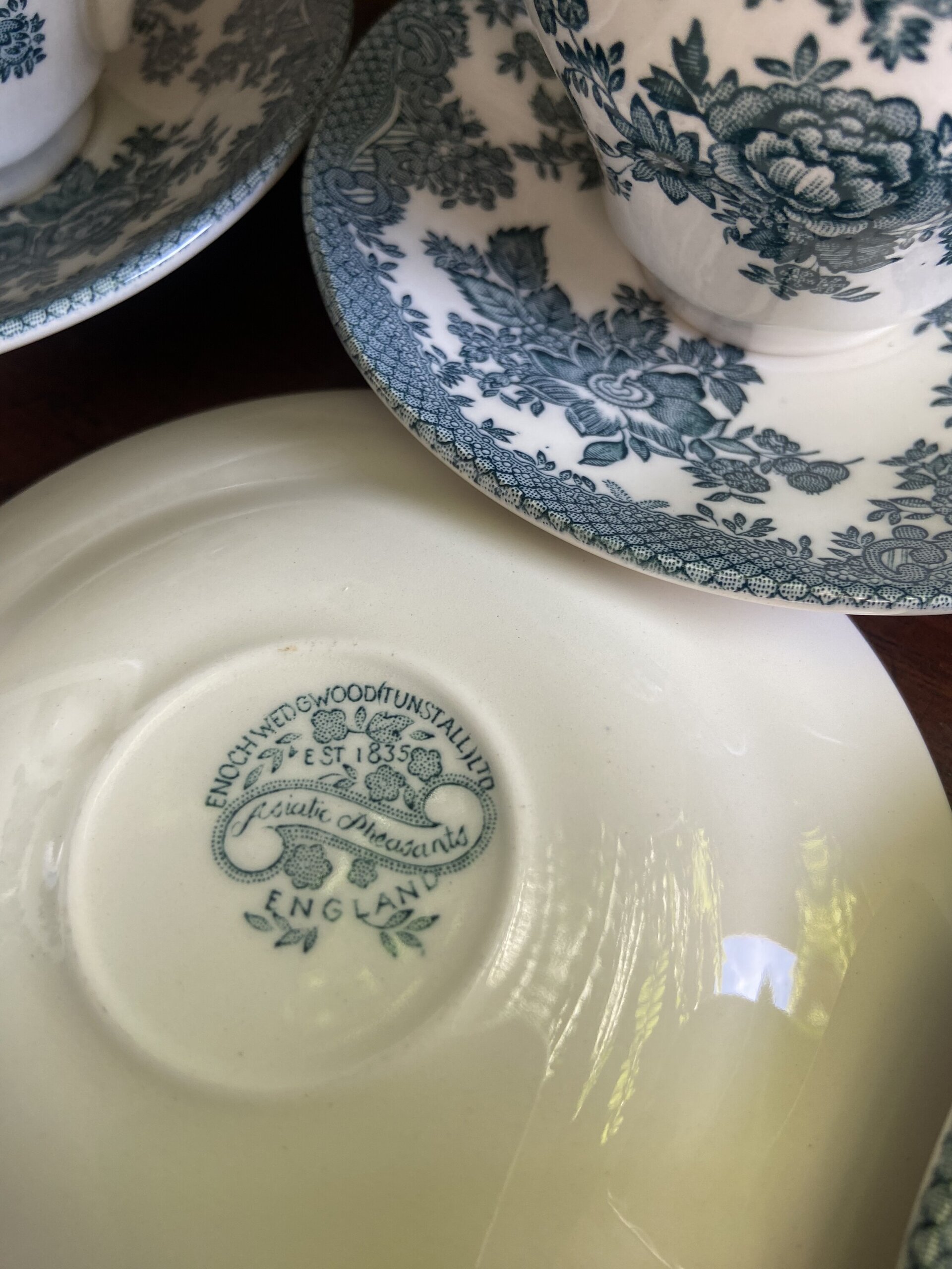 6 tazas de café en loza inglesa "Wedwood". mod. Asian Phersants - 6