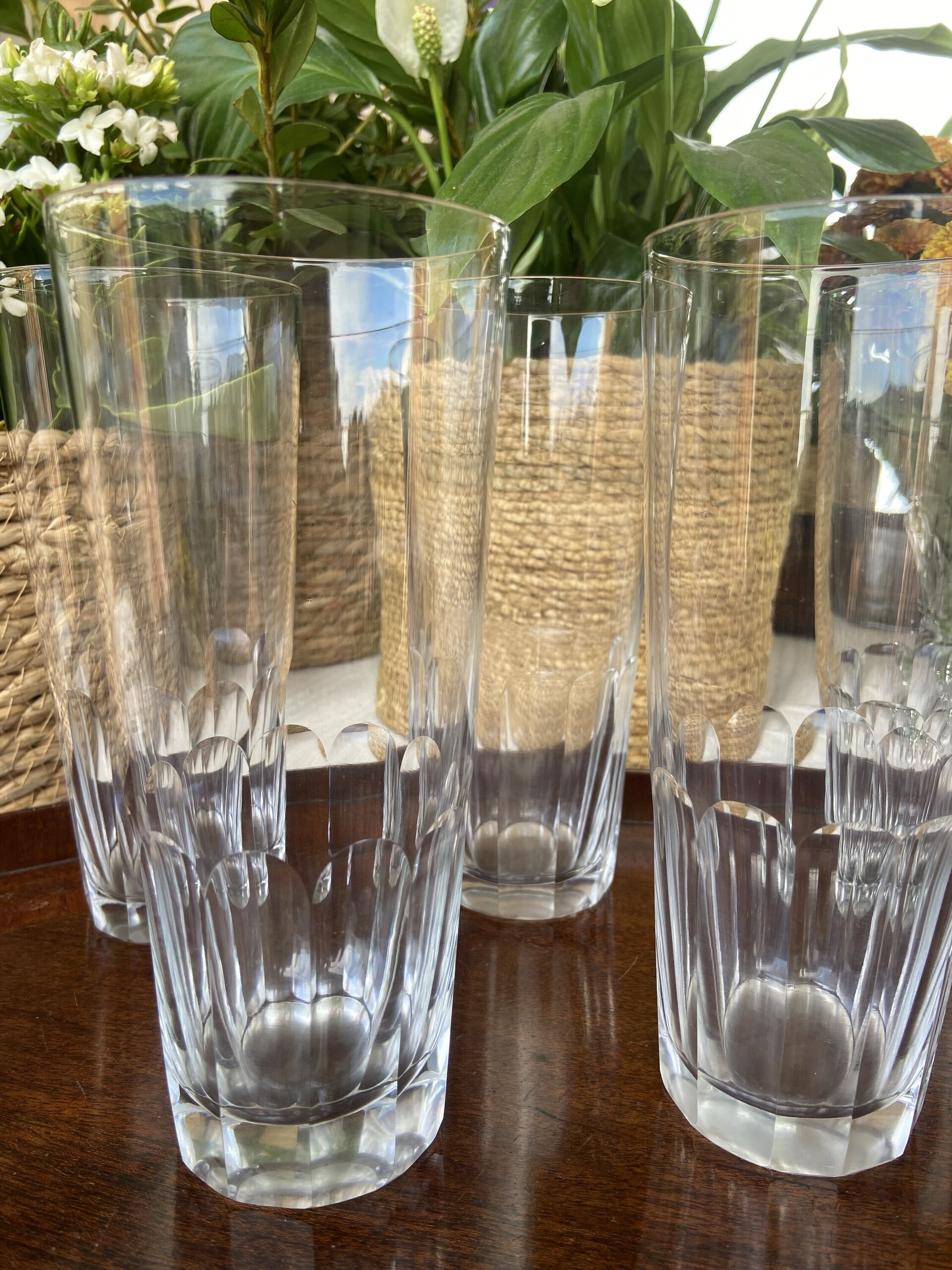 6 vasos de refresco en fino vidrio tallado. - 2