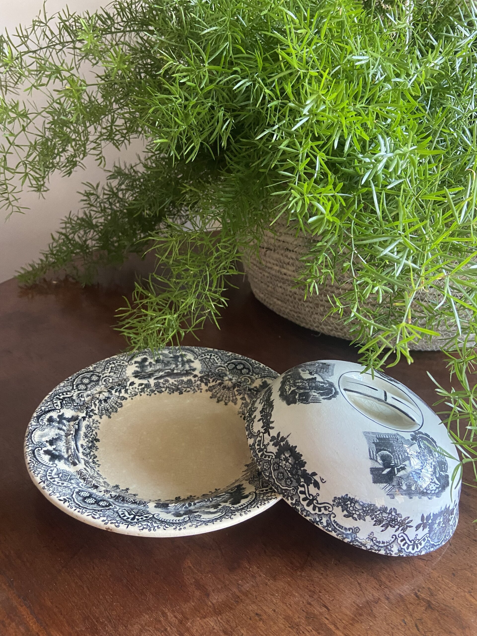 Mantequillero en loza de "Pickman S.A. Sevilla Cartuja - 3