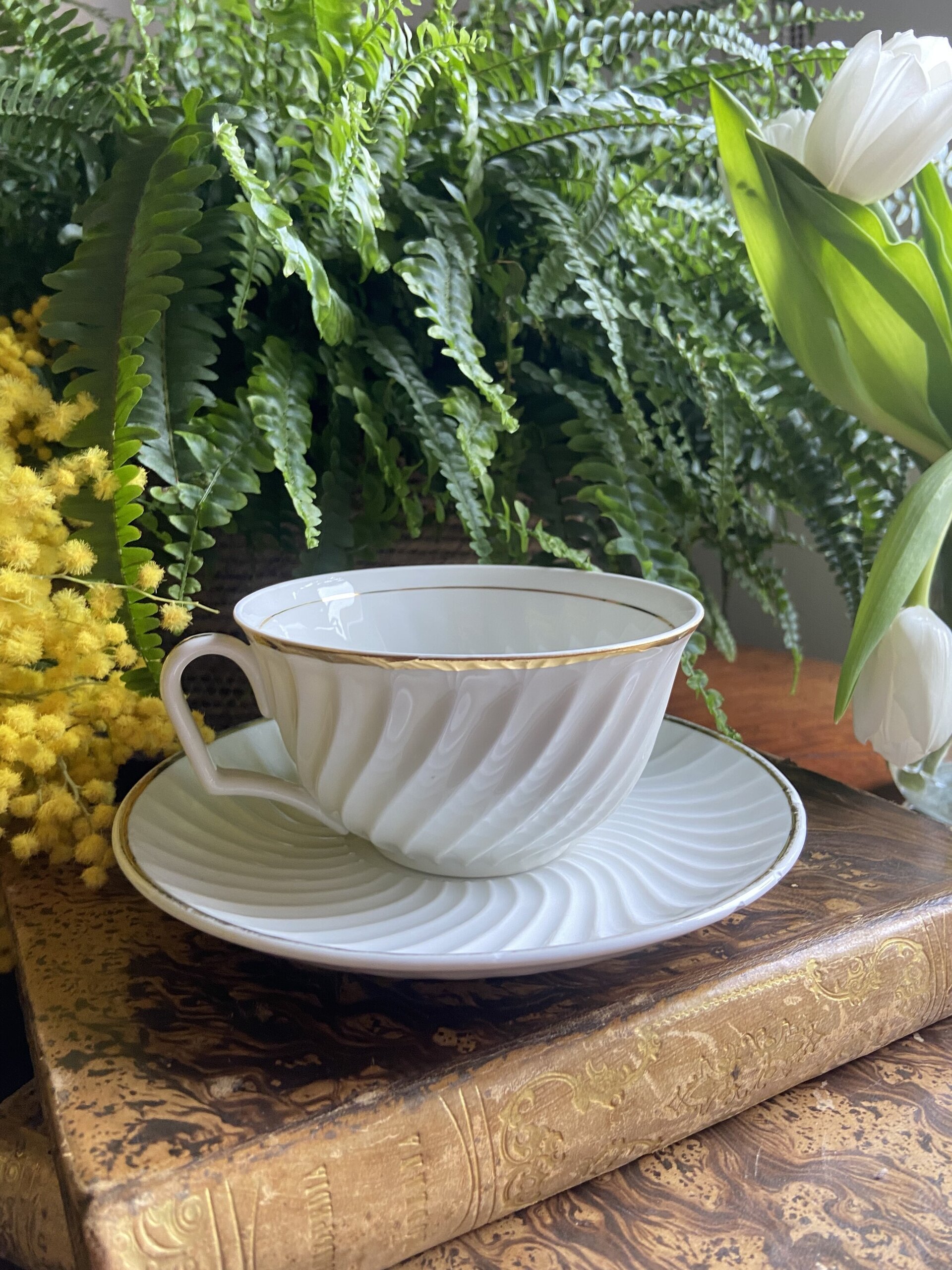 Taza desayuno en porcelana blanca - 1