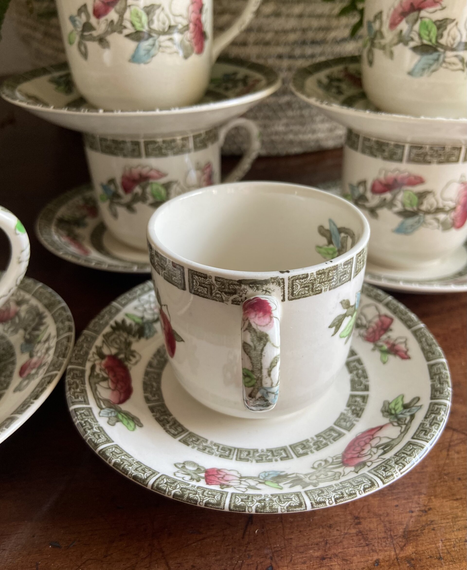 6 tazas de café y bol azucarero en loza inglesa "Johnson Bros" - 3