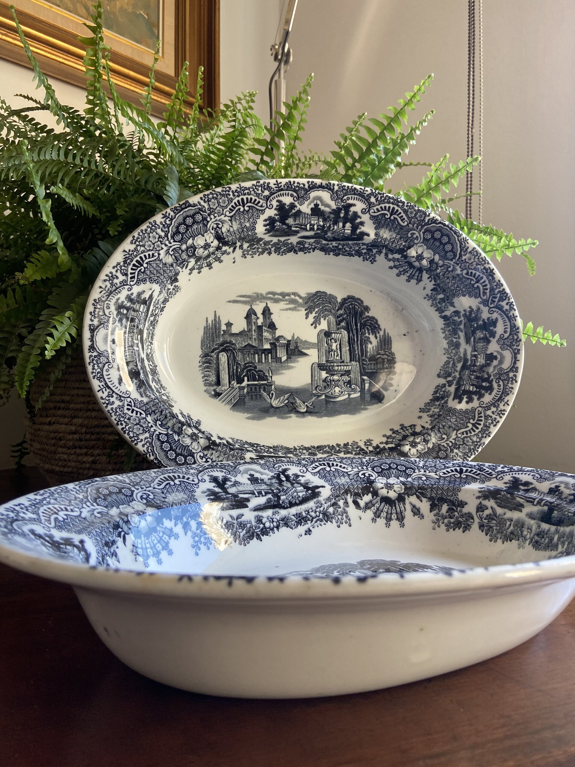 Fuente honda ovalada en loza "Pickman y Cia" - 4