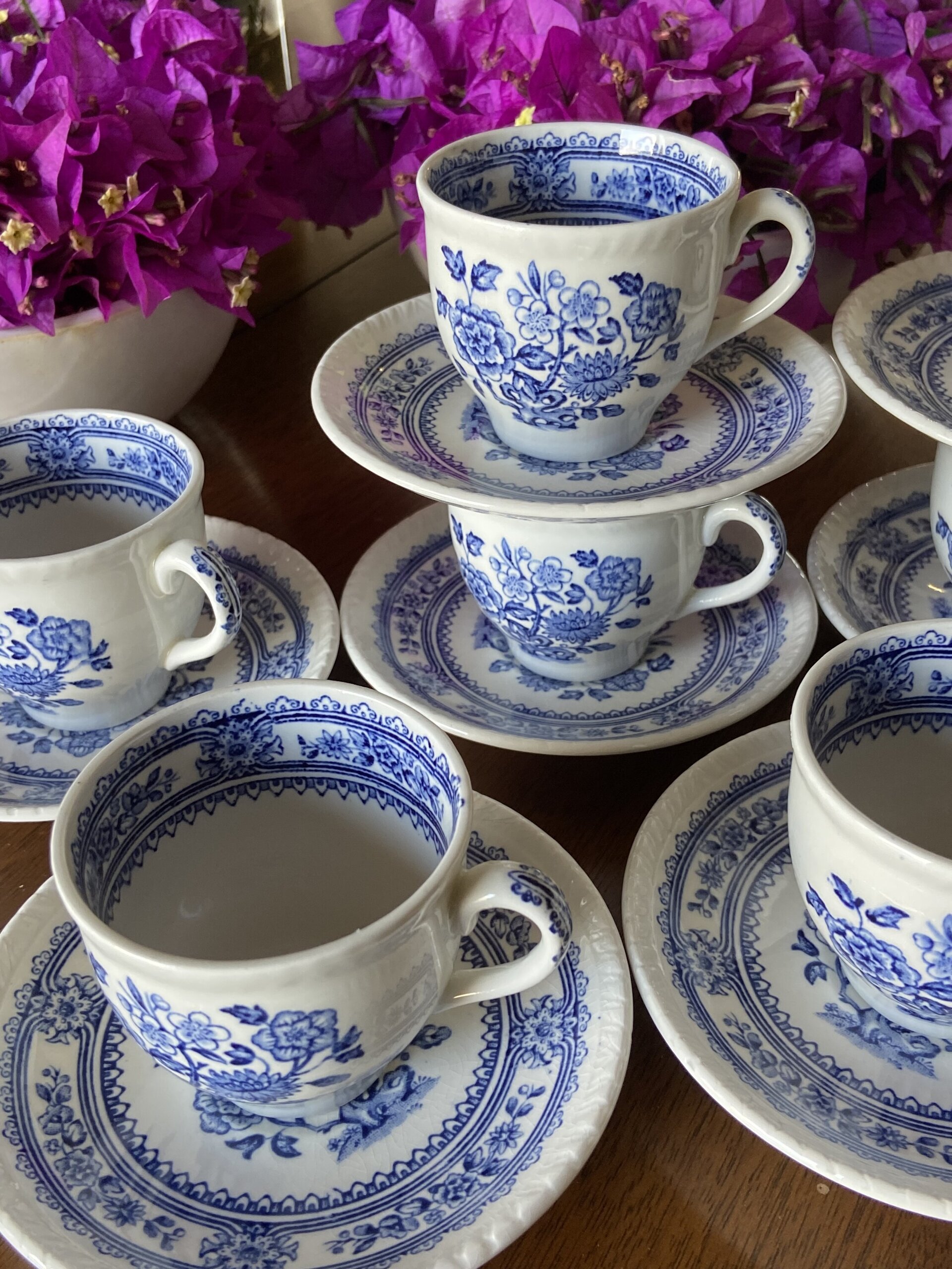 7 tazas de cafe en loza inglesa "Wood & Sons Burslem"- - 2
