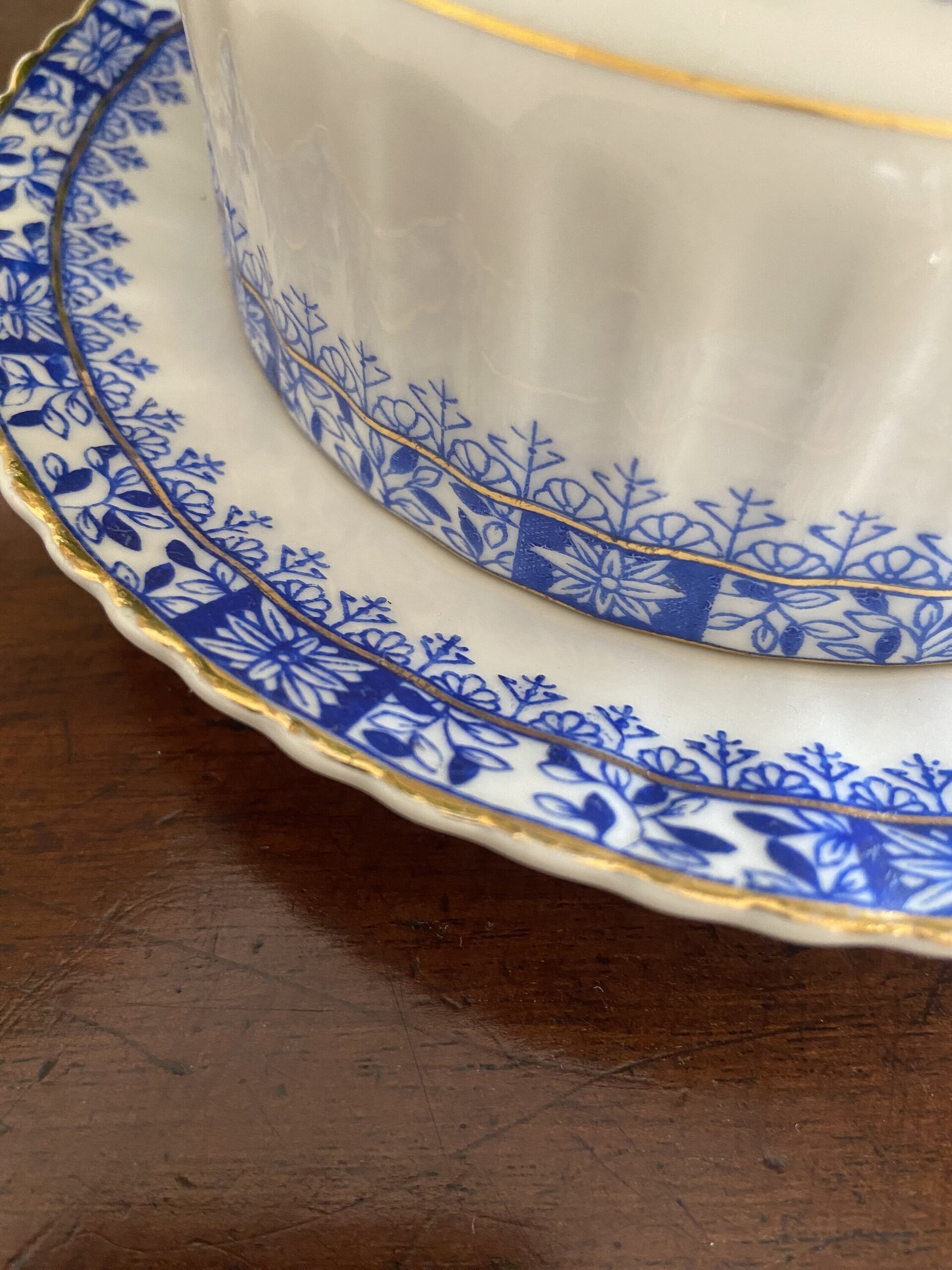 Mantequillera en porcelana "Saint Claire". China Blau. - 5