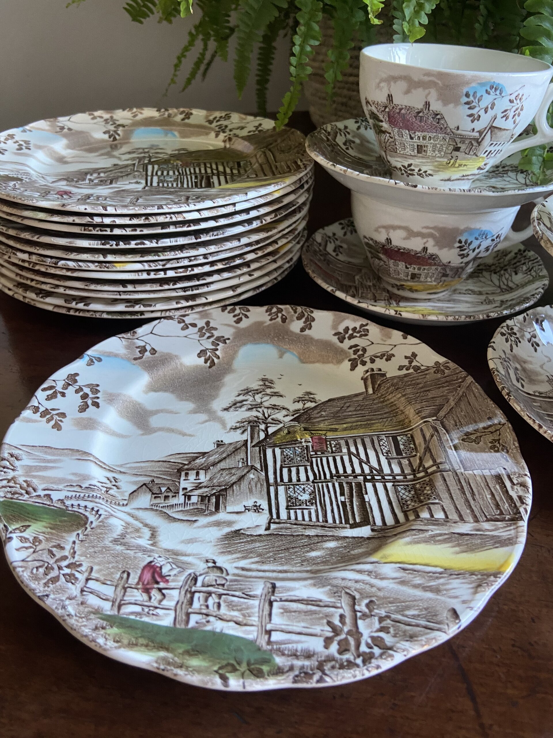 9 tazas de té y 12 platos de merienda en loza inglesa. ndlay - 5