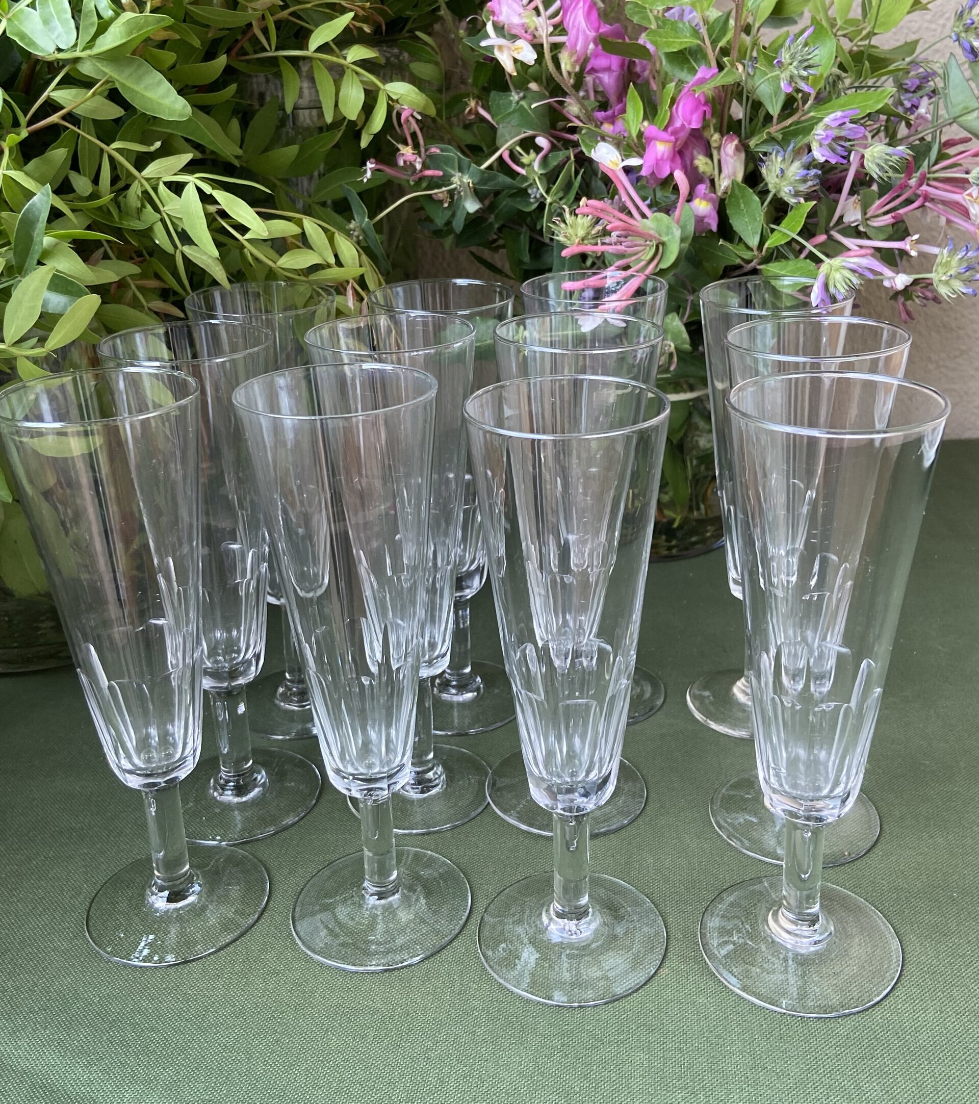 12 copas cava en fino vidrio tallado - 3
