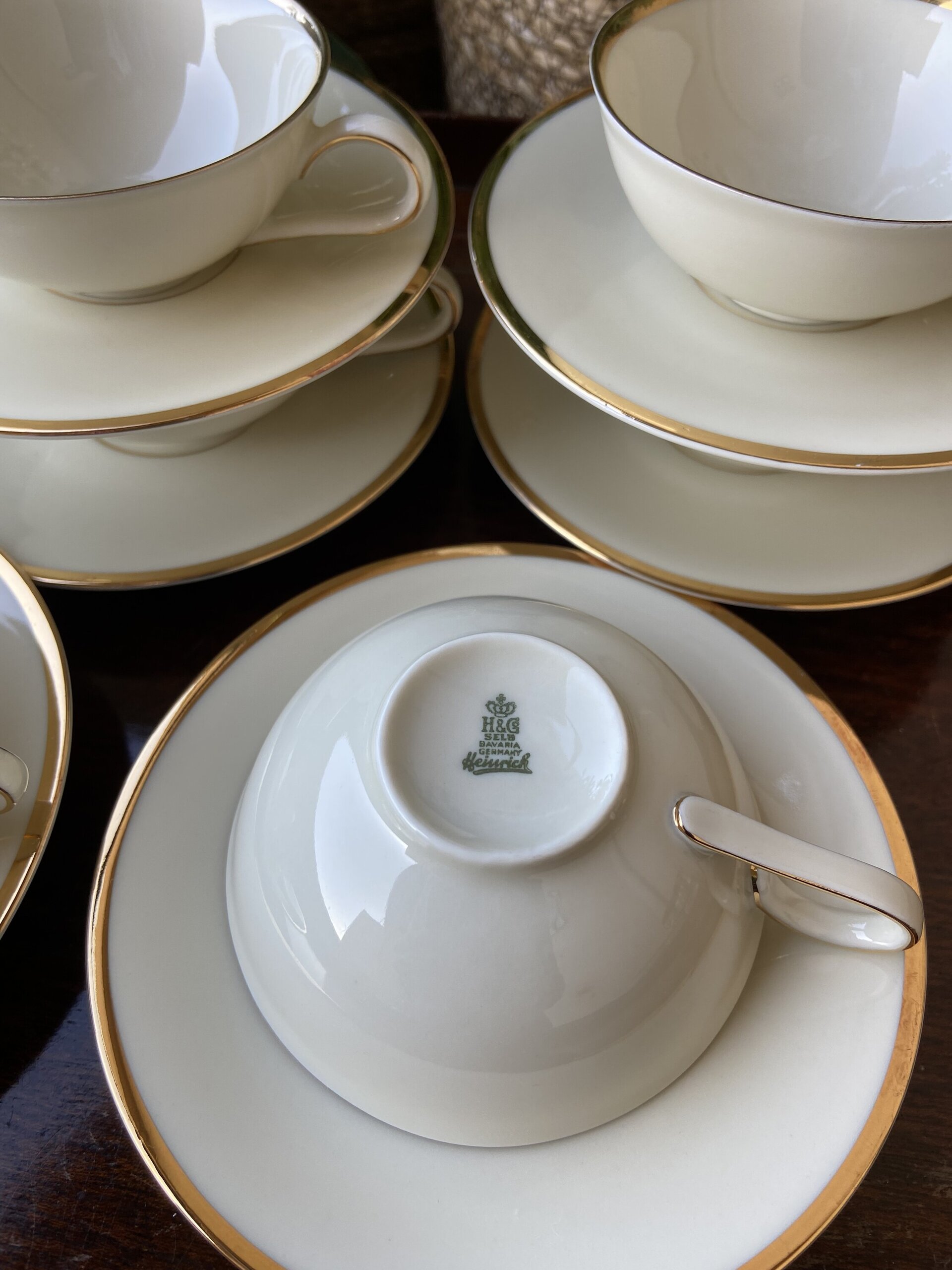 6 tazas de café en porcelana alemana "H & C" Heinrich, Bavaria. - 3