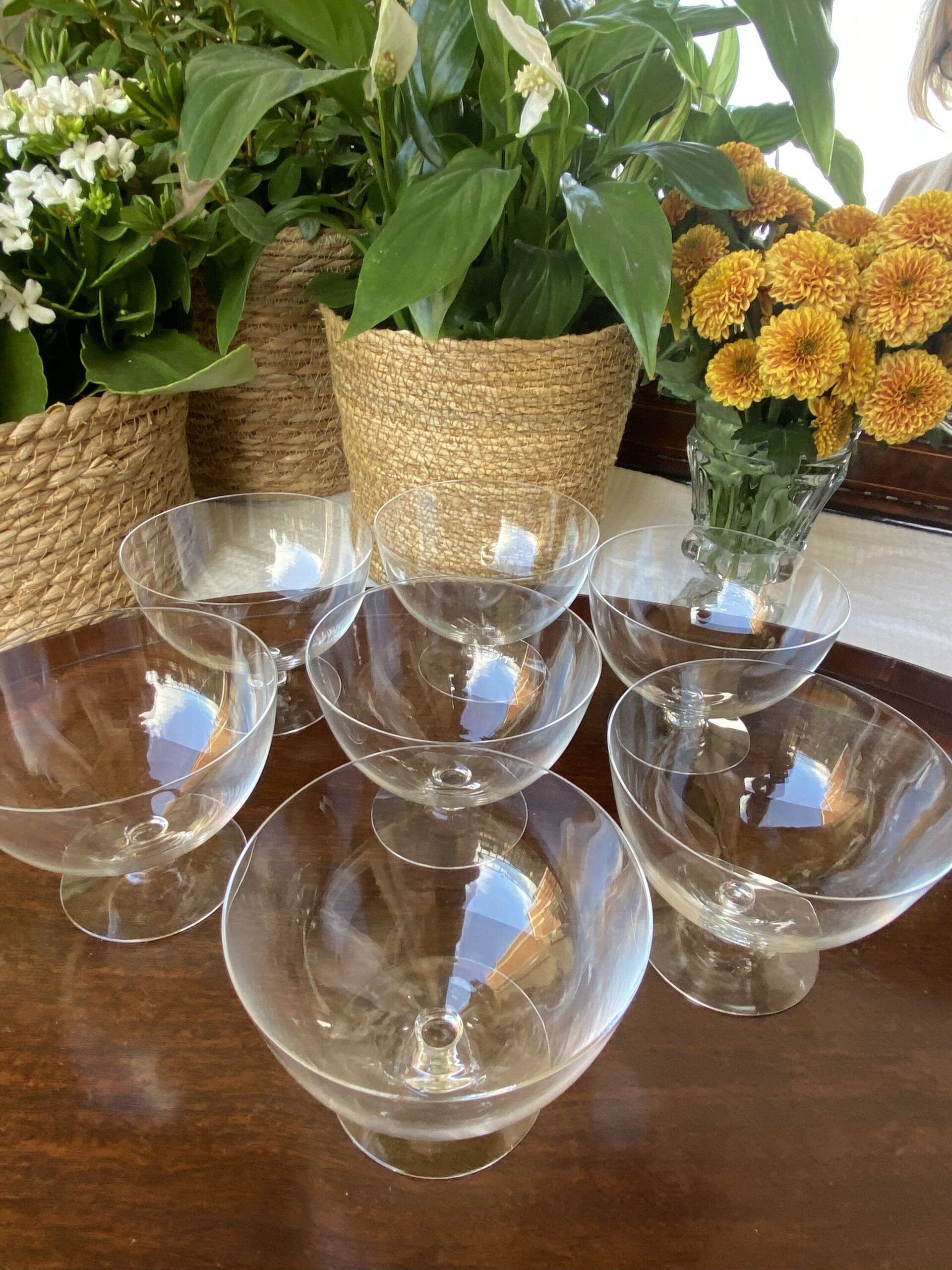 7 copas postres en fino cristal. - 3