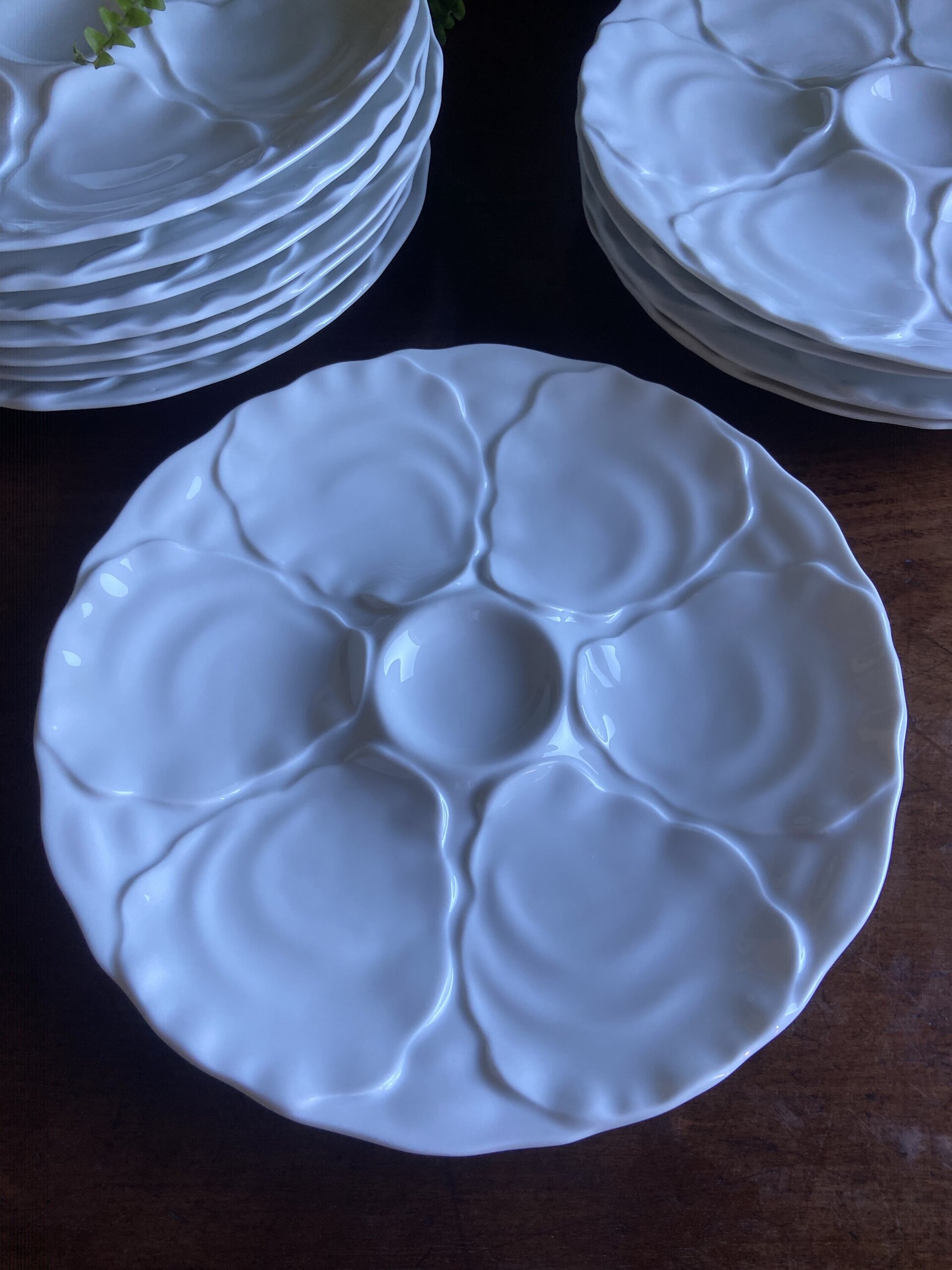 Platos para ostras en porcelana "Bidasoa". - 4