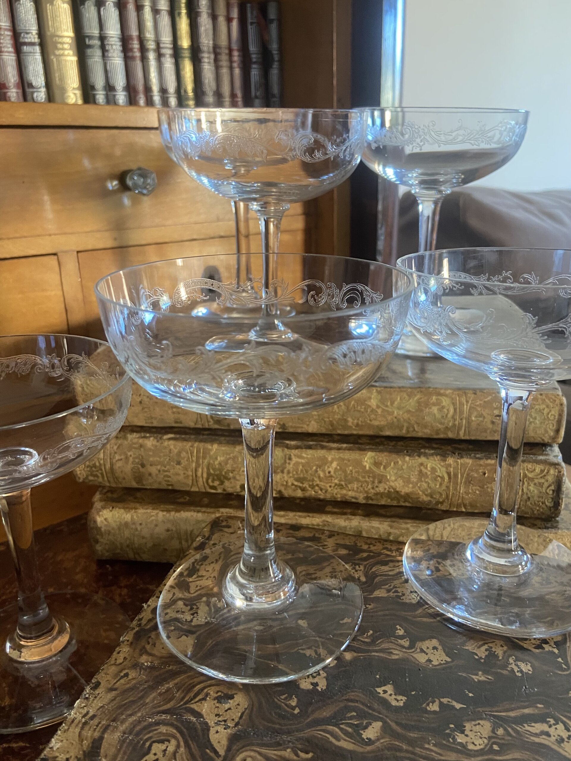 6 copas cava en vidrio serigrafiado - 1